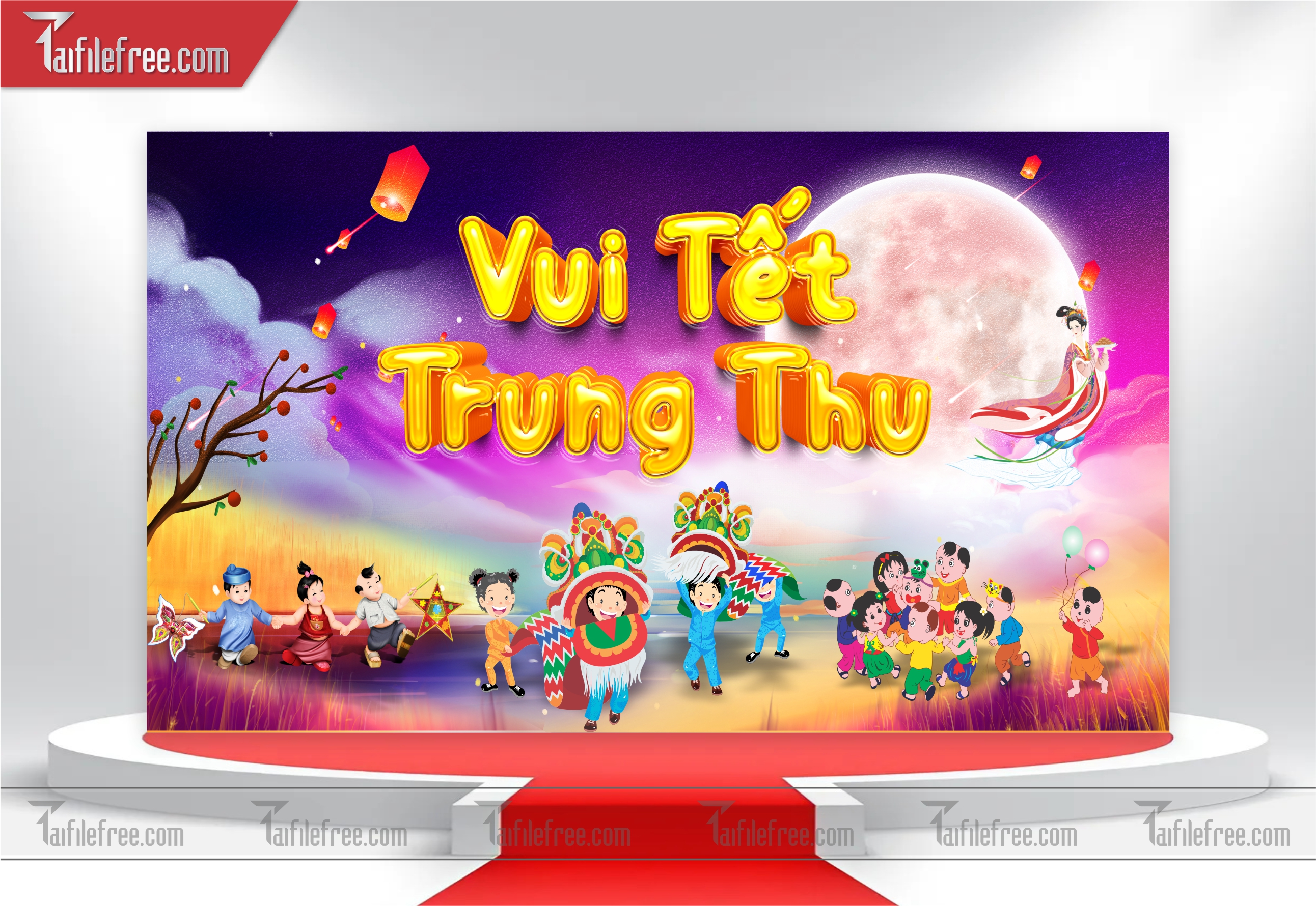 Mẫu Backdrop Trung Thu Đẹp Mắt Sáng Tạo_TTV32