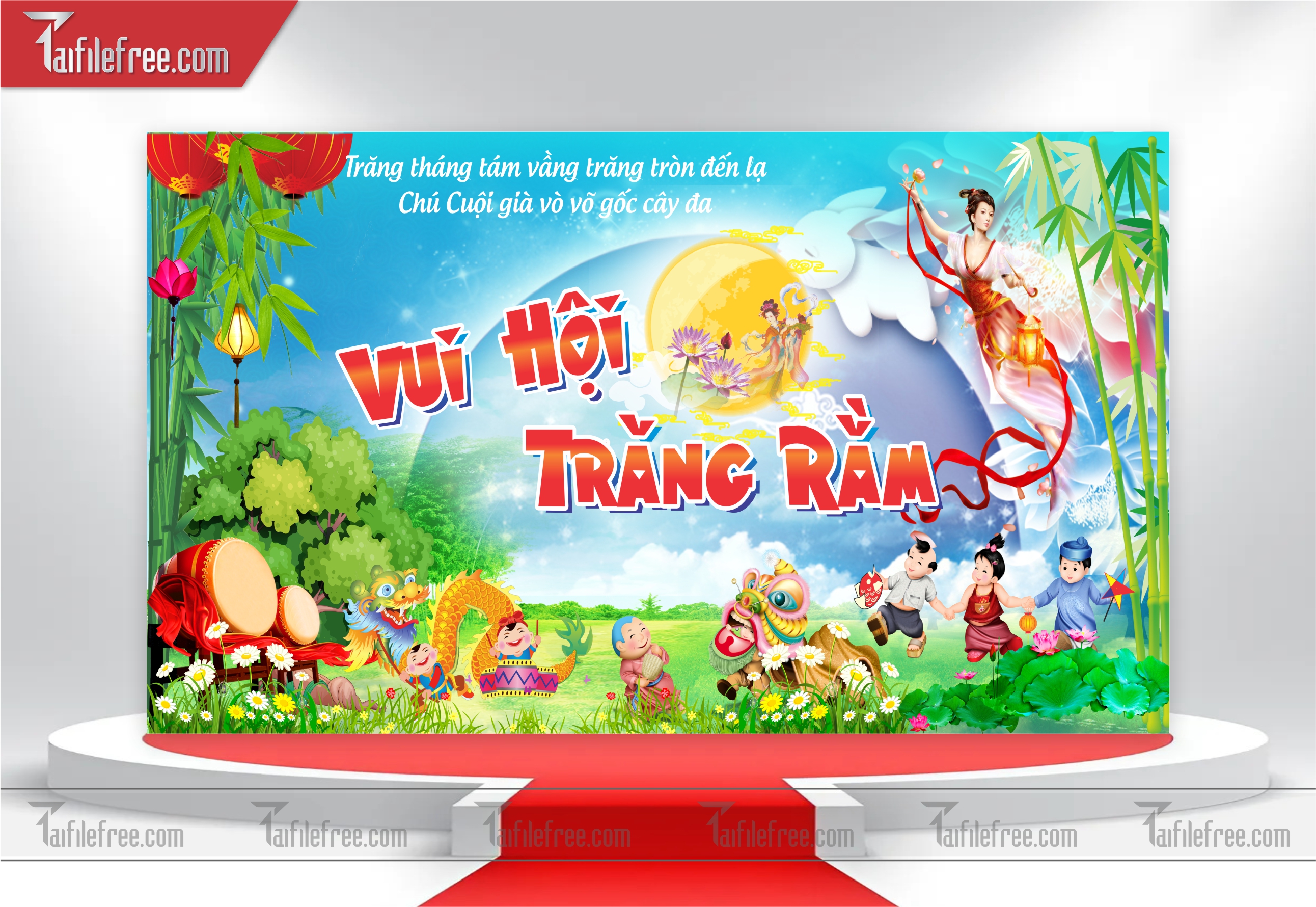 Mẫu Backdrop Trung Thu Đẹp Mắt Sáng Tạo_TTV33