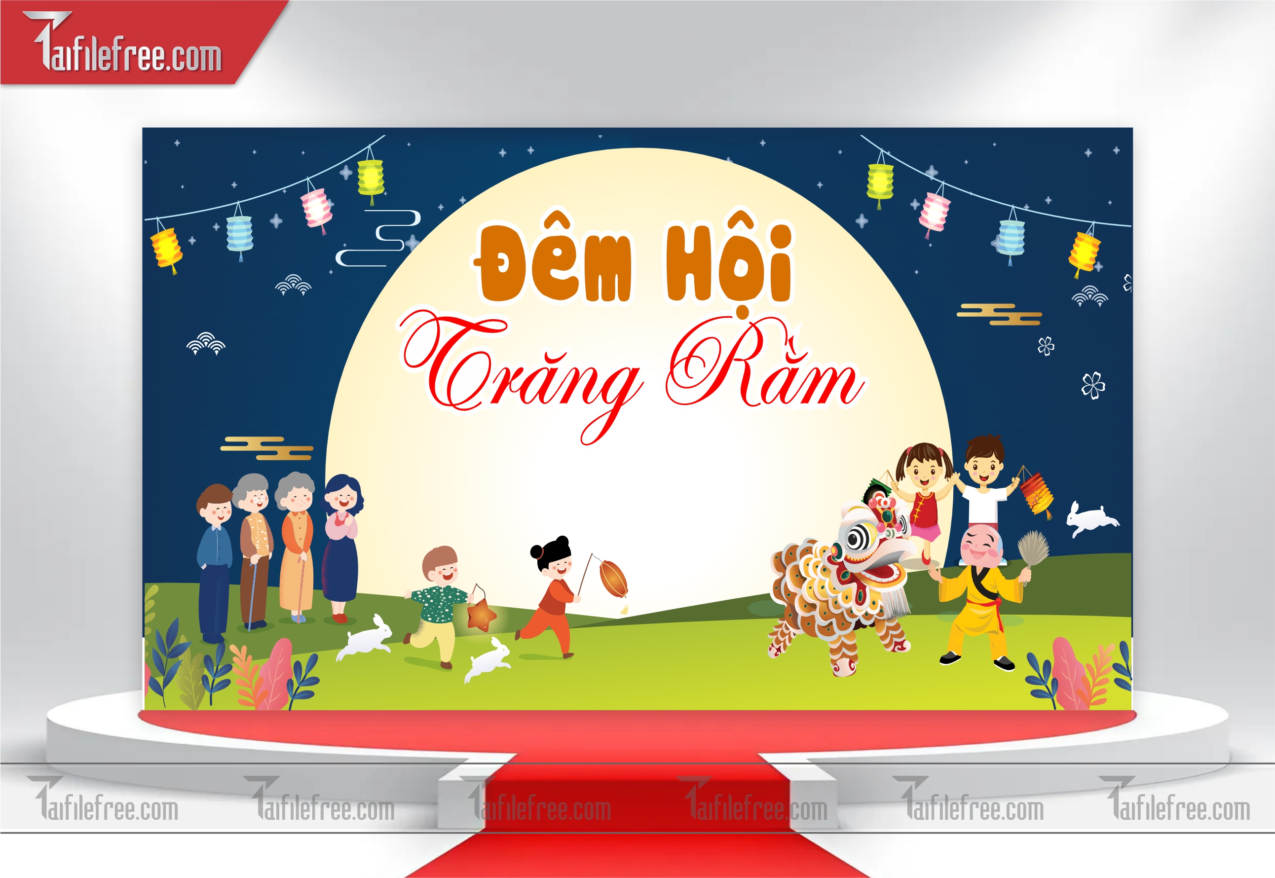 Mẫu Backdrop Trung Thu Đẹp Mắt Sáng Tạo_TTV34
