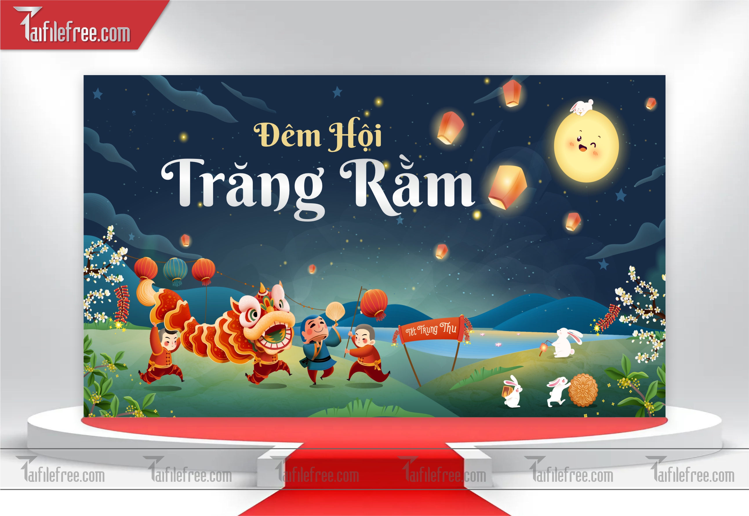 Mẫu Backdrop Trung Thu Đẹp Mắt Sáng Tạo_TTV36