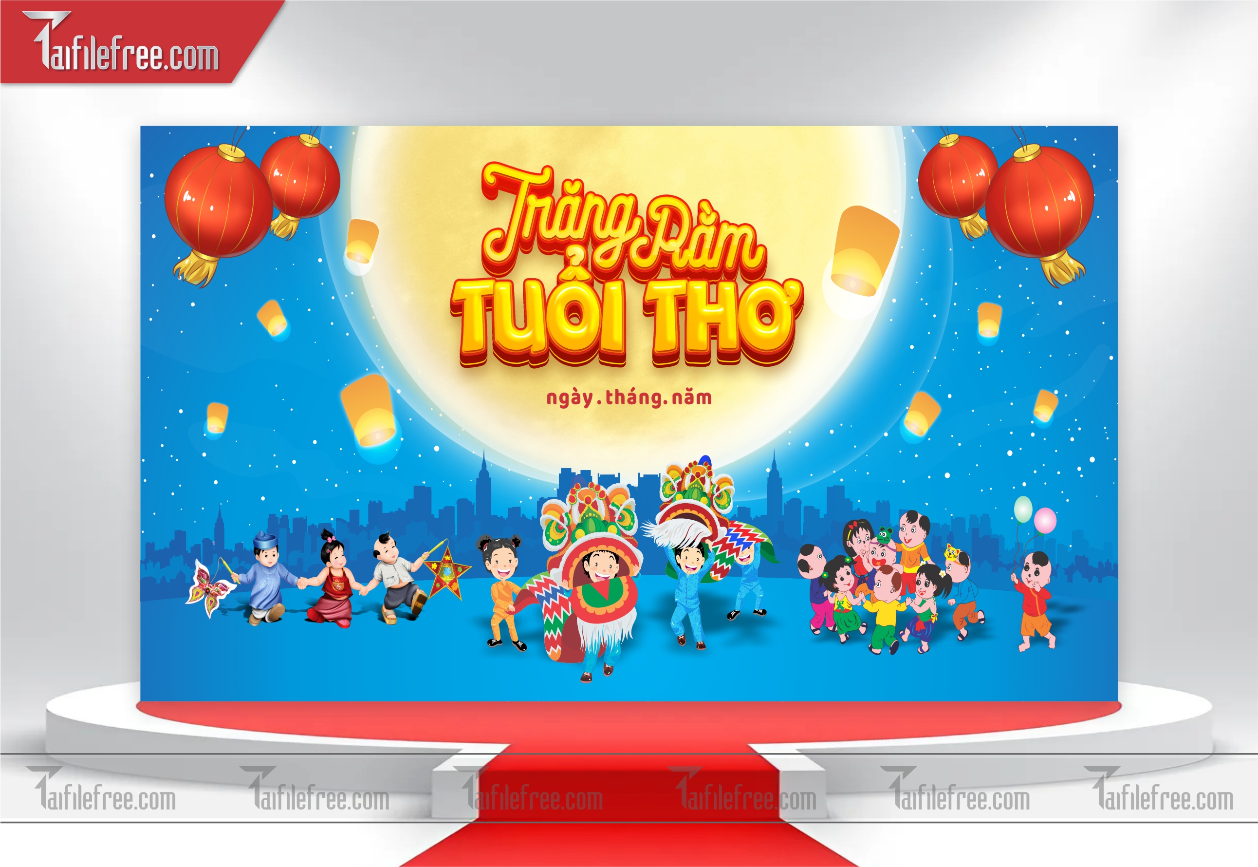 Mẫu Backdrop Trung Thu Đẹp Mắt Sáng Tạo_TTV37