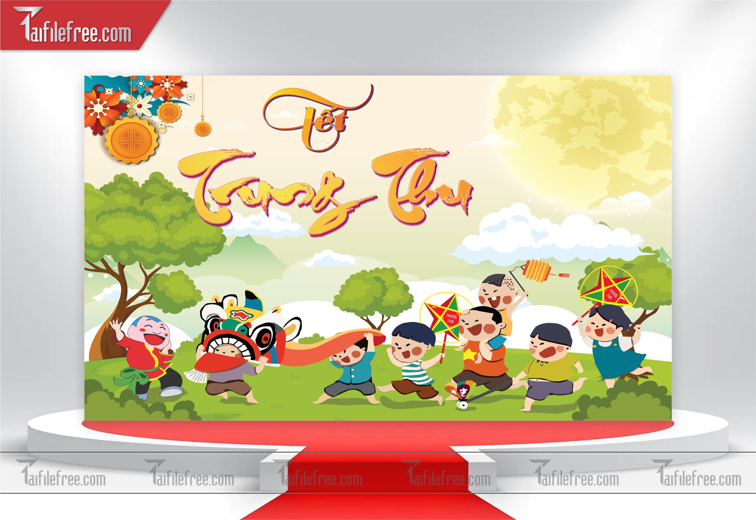 Mẫu Backdrop Trung Thu Đẹp Mắt Sáng Tạo_TTV38