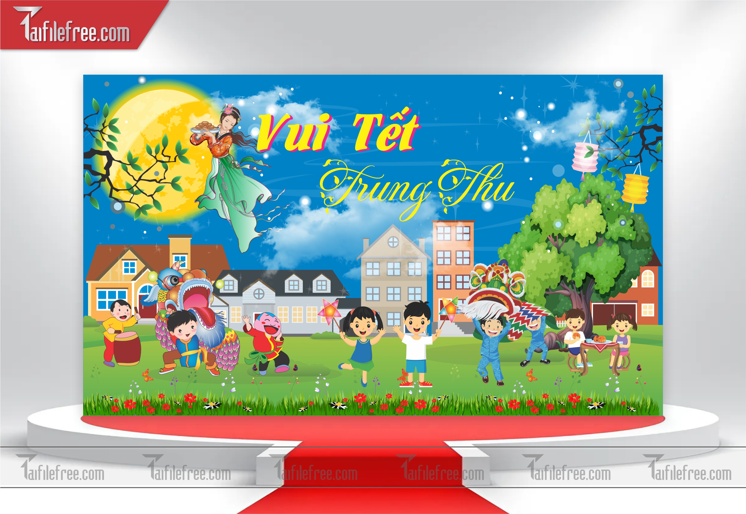 Mẫu Backdrop Trung Thu Đẹp Mắt Sáng Tạo_TTV39