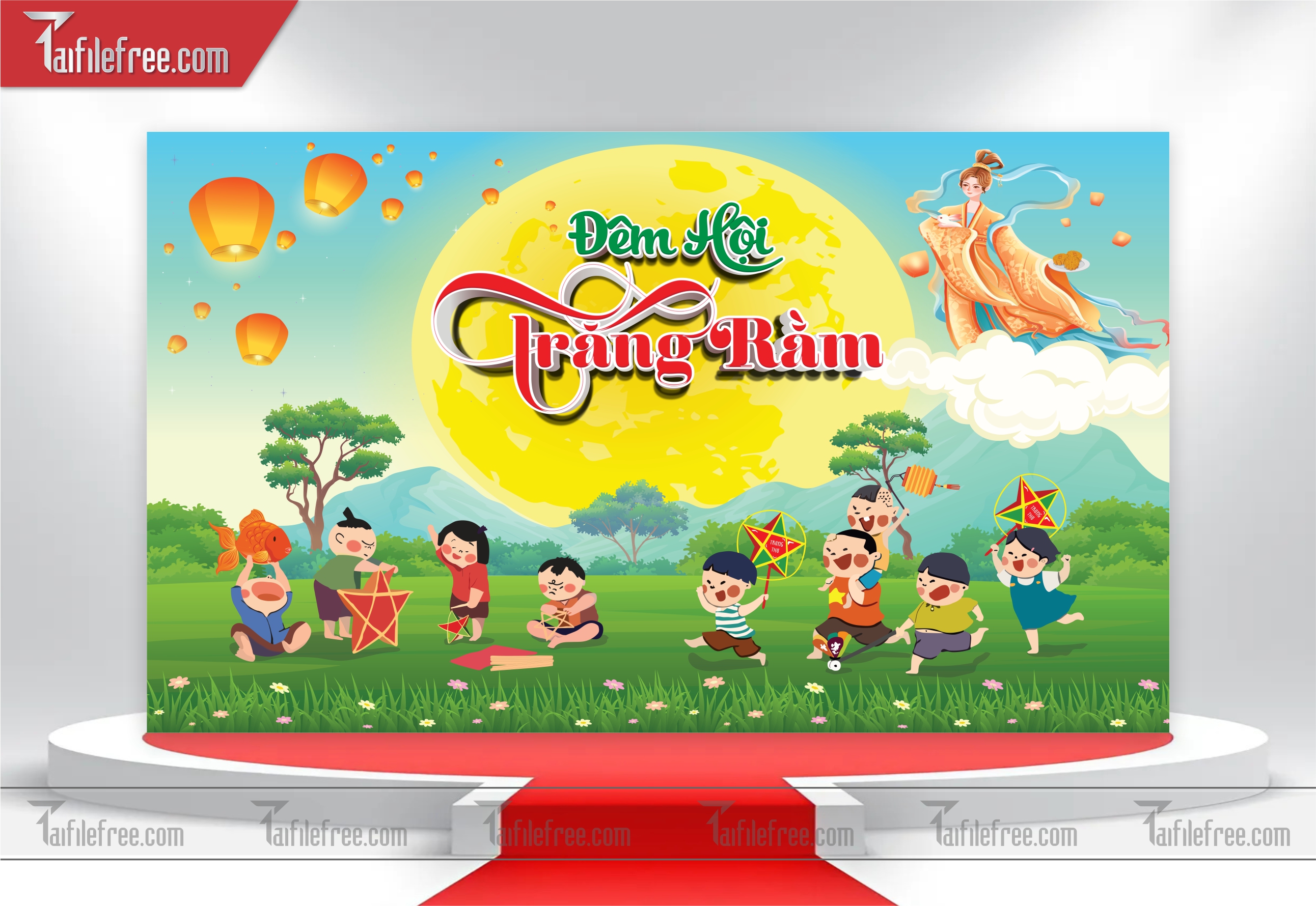 Mẫu Backdrop Trung Thu Đẹp Mắt Sáng Tạo_TTV41
