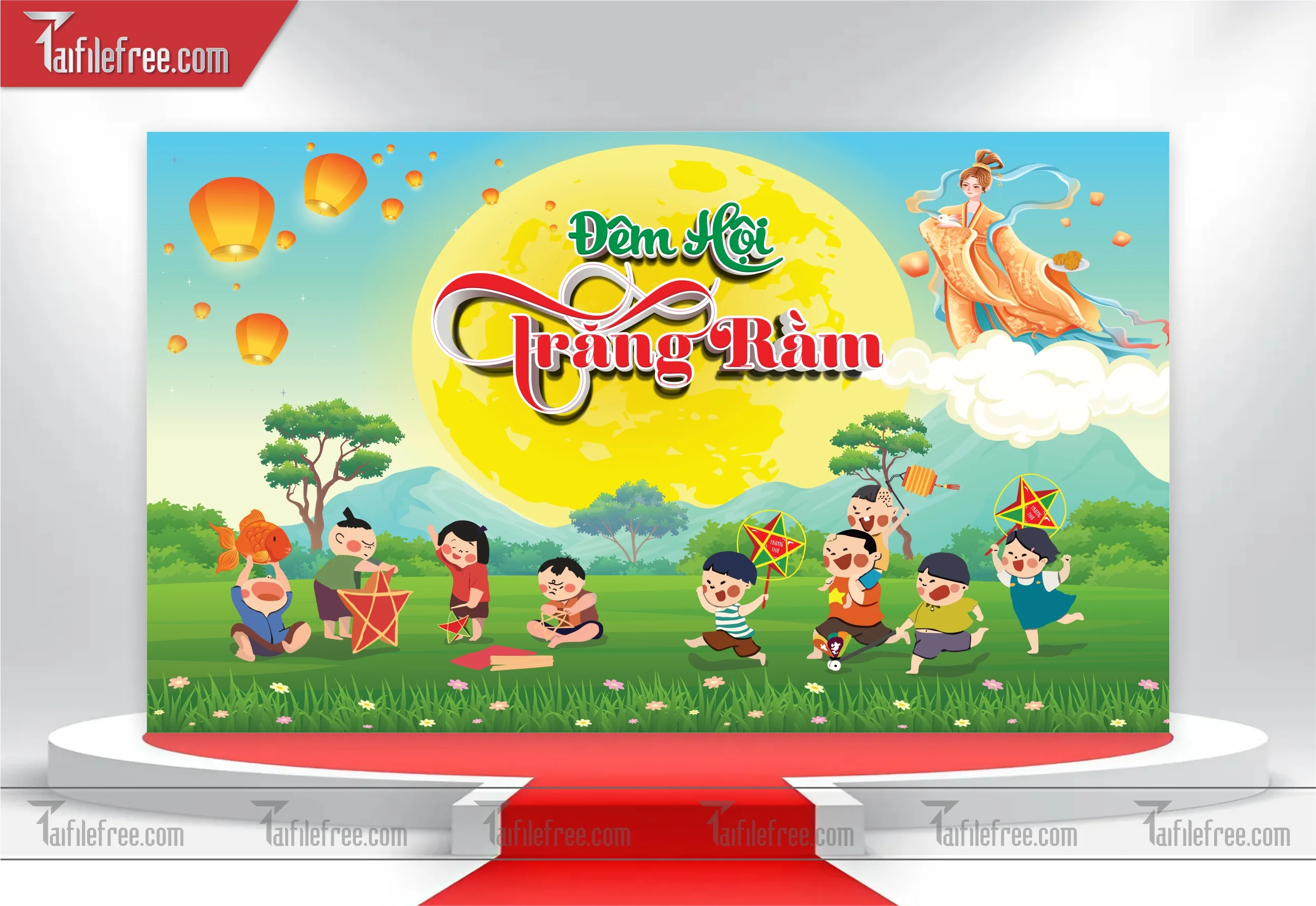 Mẫu Backdrop Trung Thu Đẹp Mắt Sáng Tạo_TTV41