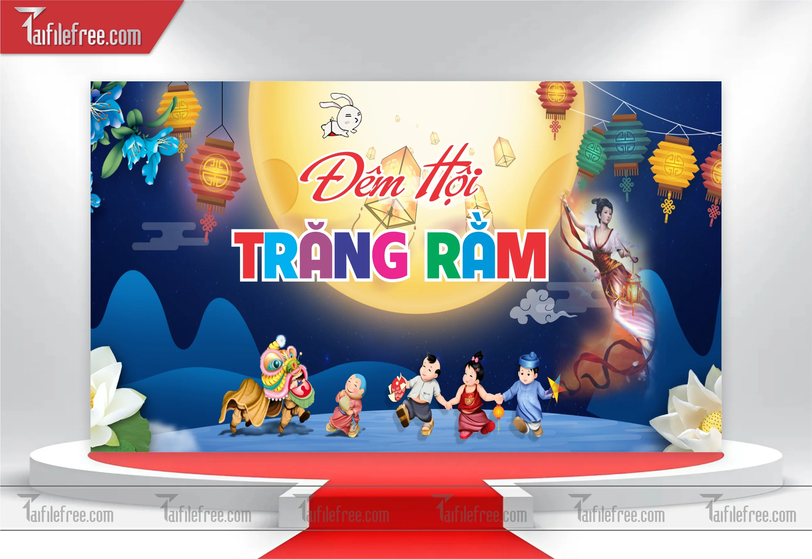 Mẫu Backdrop Trung Thu Đẹp Mắt Sáng Tạo_TTV42