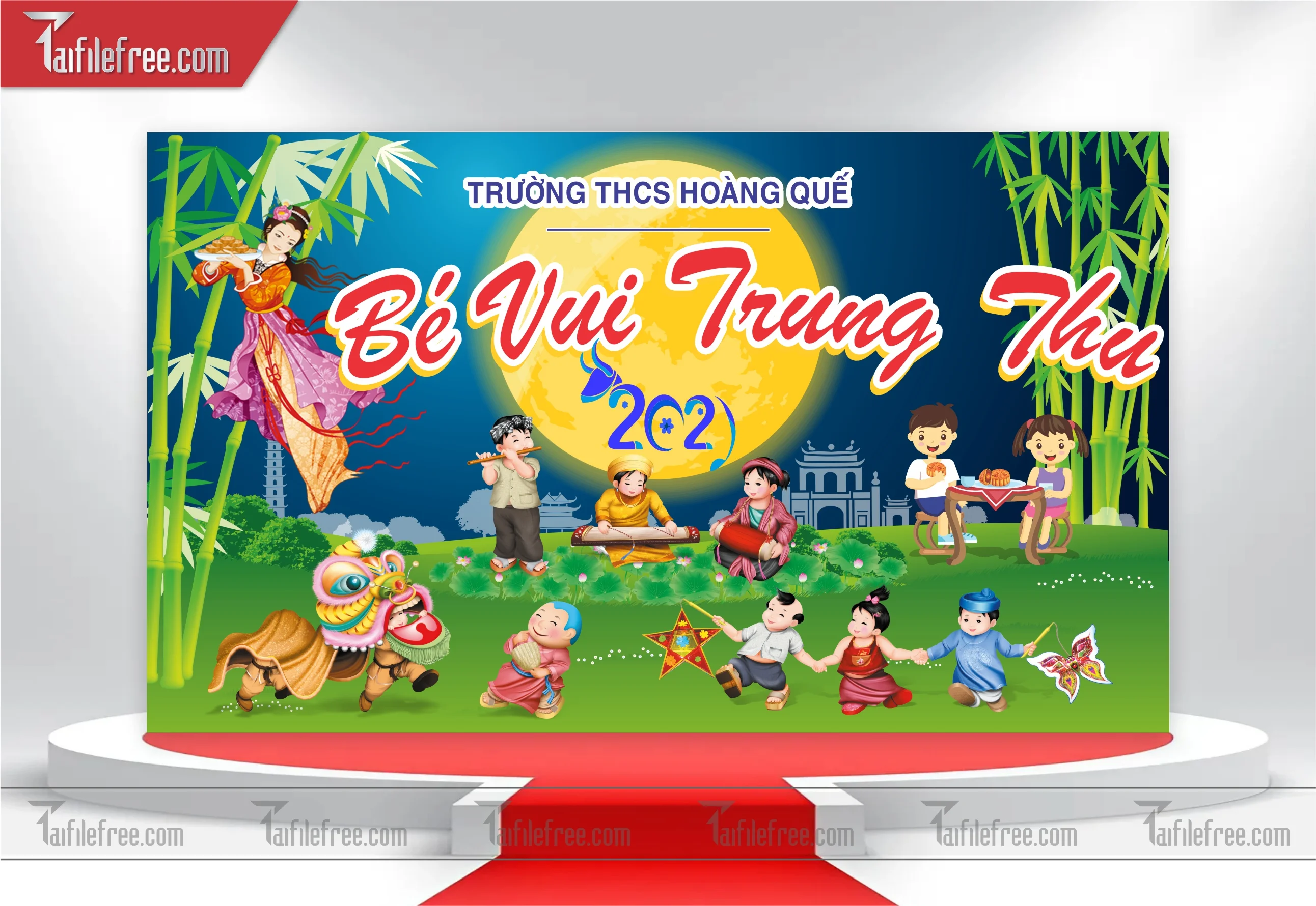 Mẫu Backdrop Trung Thu Đẹp Mắt Sáng Tạo_TTV43