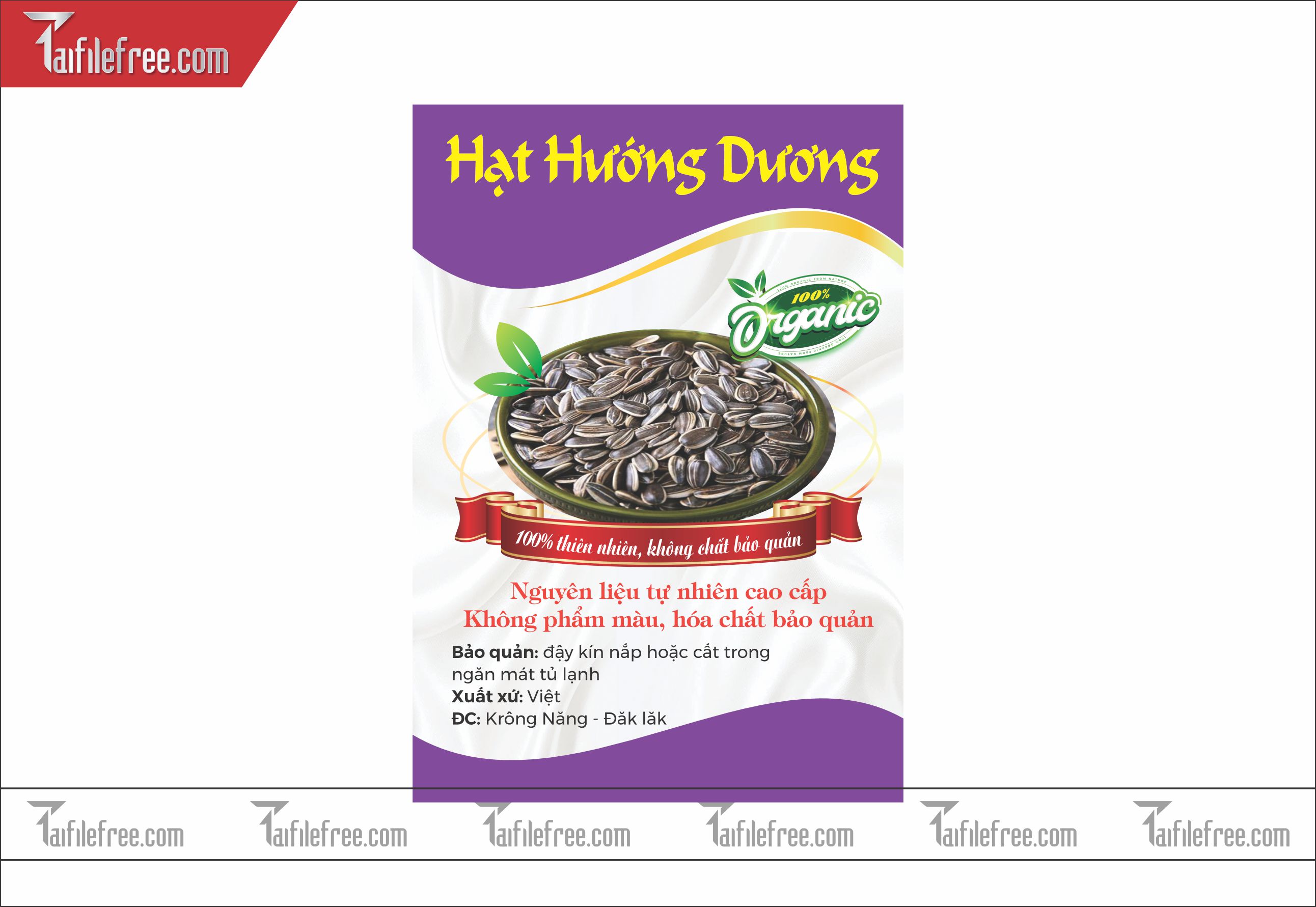 Vector Mẫu Thiết Kế Hộp Giấy Hạt Hướng Dương_TVH06