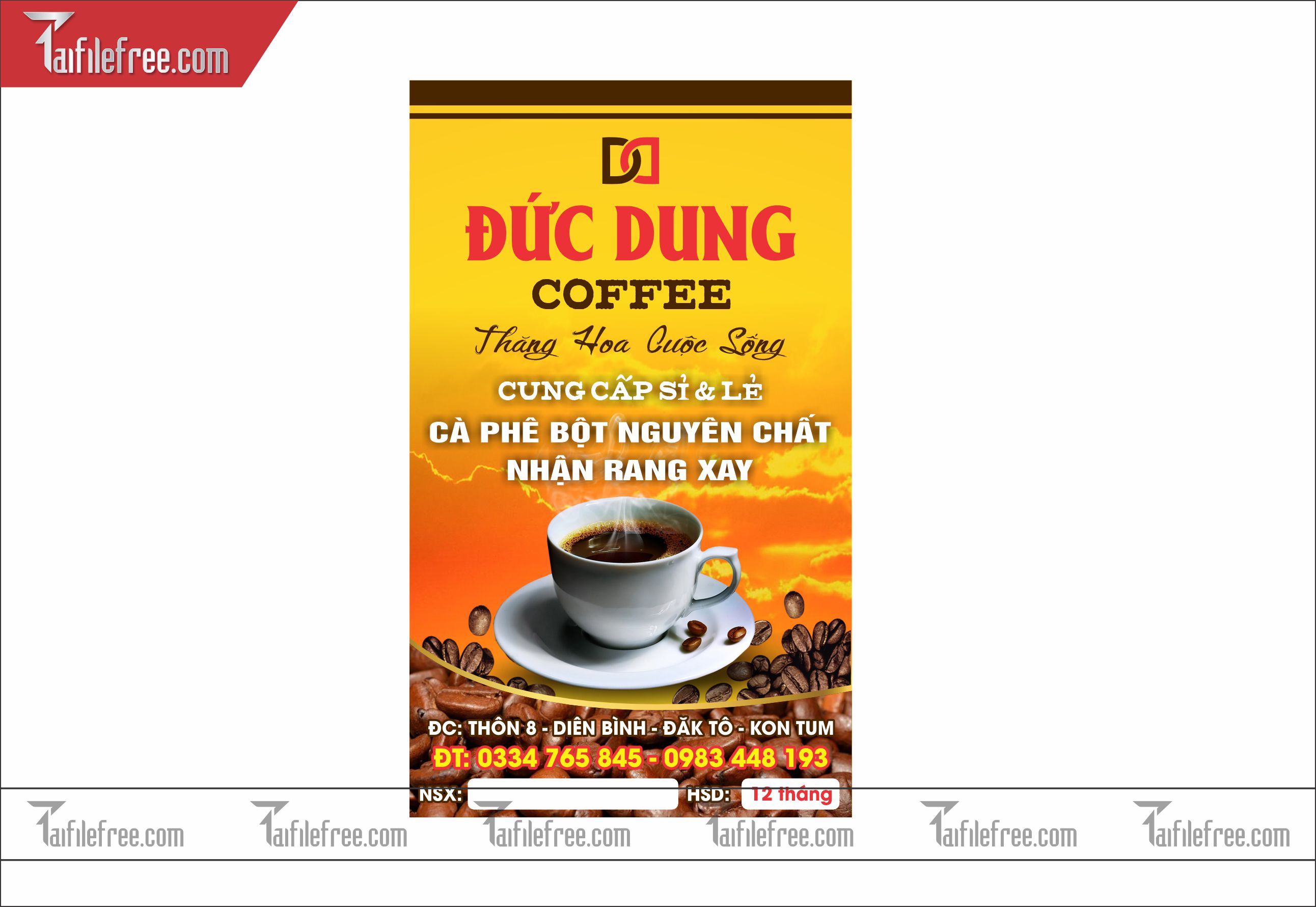 Vector Mẫu Thiết Kế Hộp Giấy Coffee_TVH07