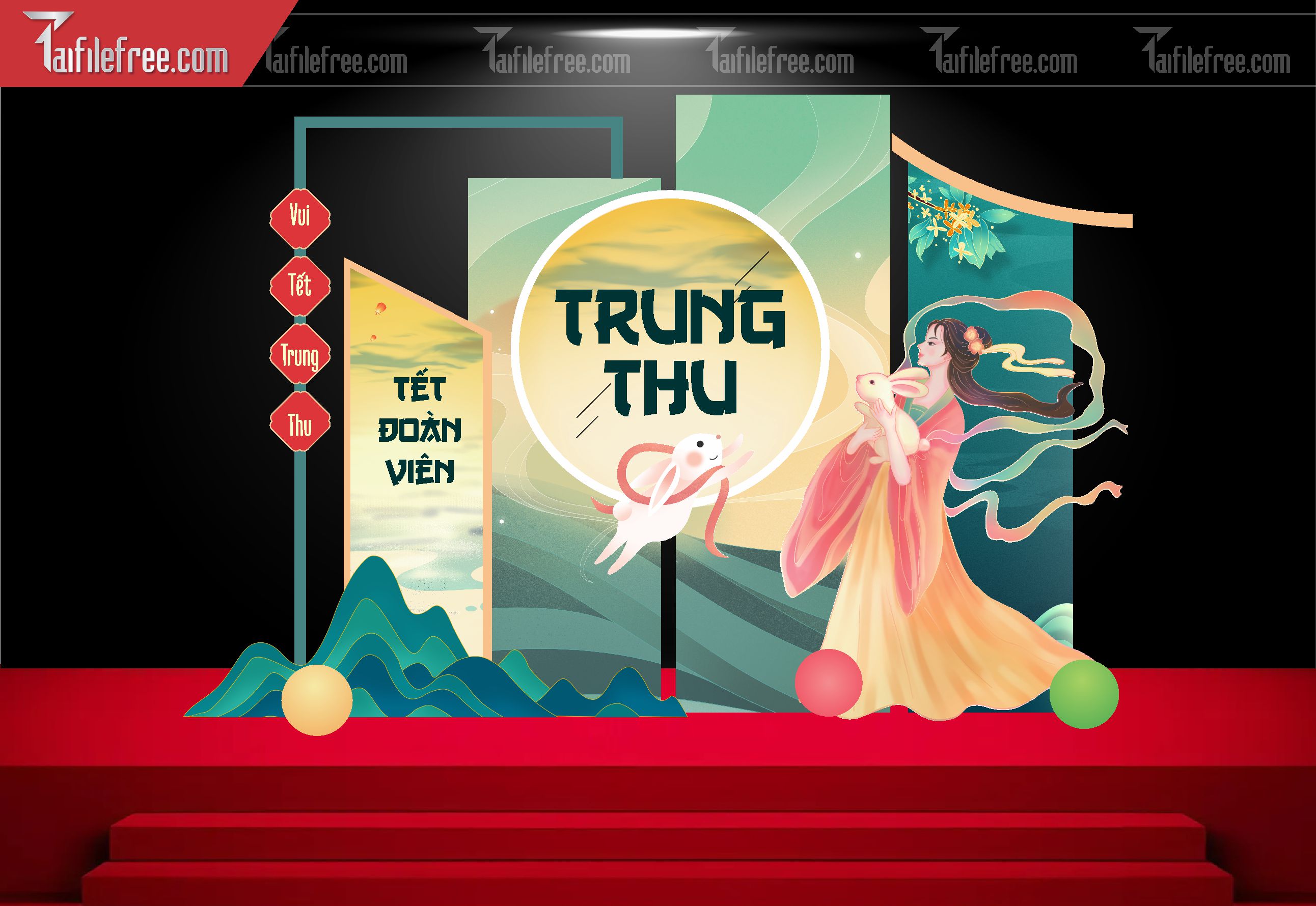 Mẫu Backdrop Trung Thu Đẹp Mắt Sáng Tạo_TTV125