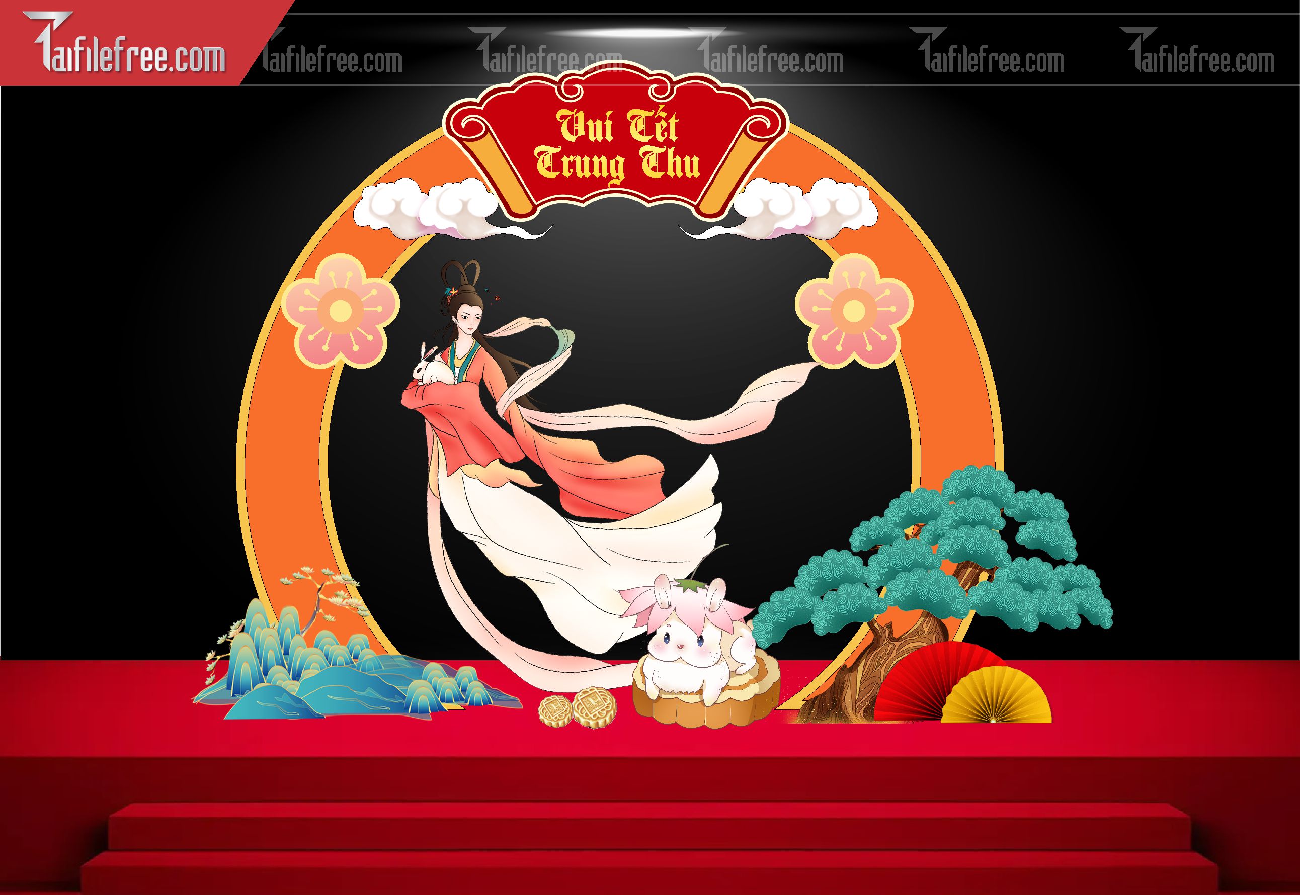 Mẫu Backdrop Trung Thu Đẹp Mắt Sáng Tạo_TTV127