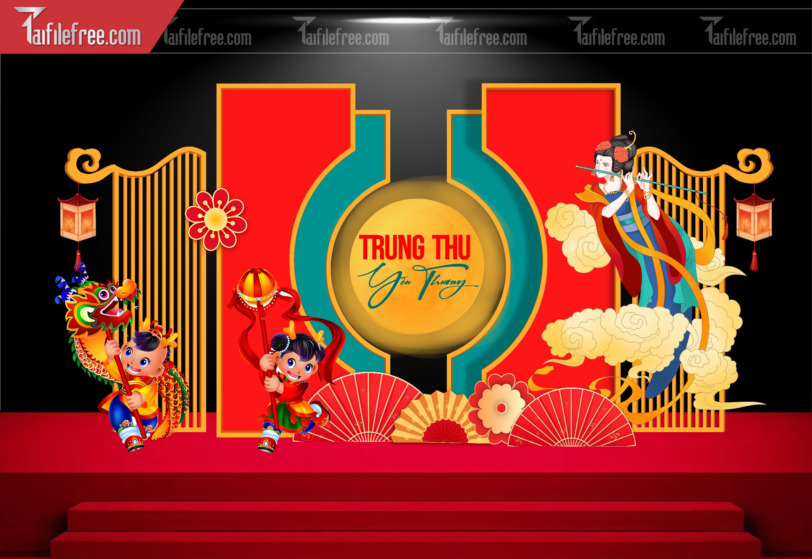 Mẫu Backdrop Trung Thu Đẹp Mắt Sáng Tạo_TTV128