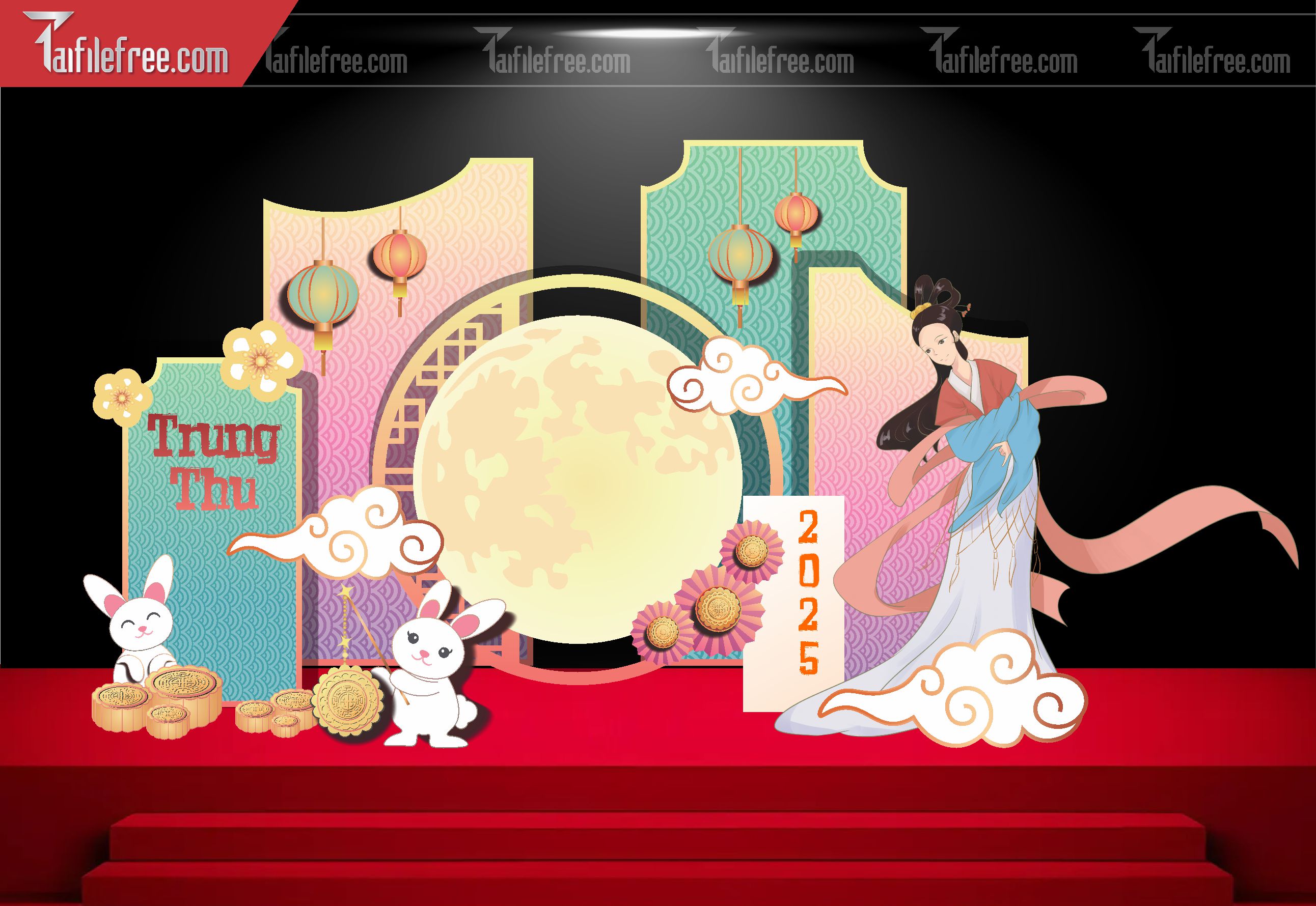 Mẫu Backdrop Trung Thu Đẹp Mắt Sáng Tạo_TTV131