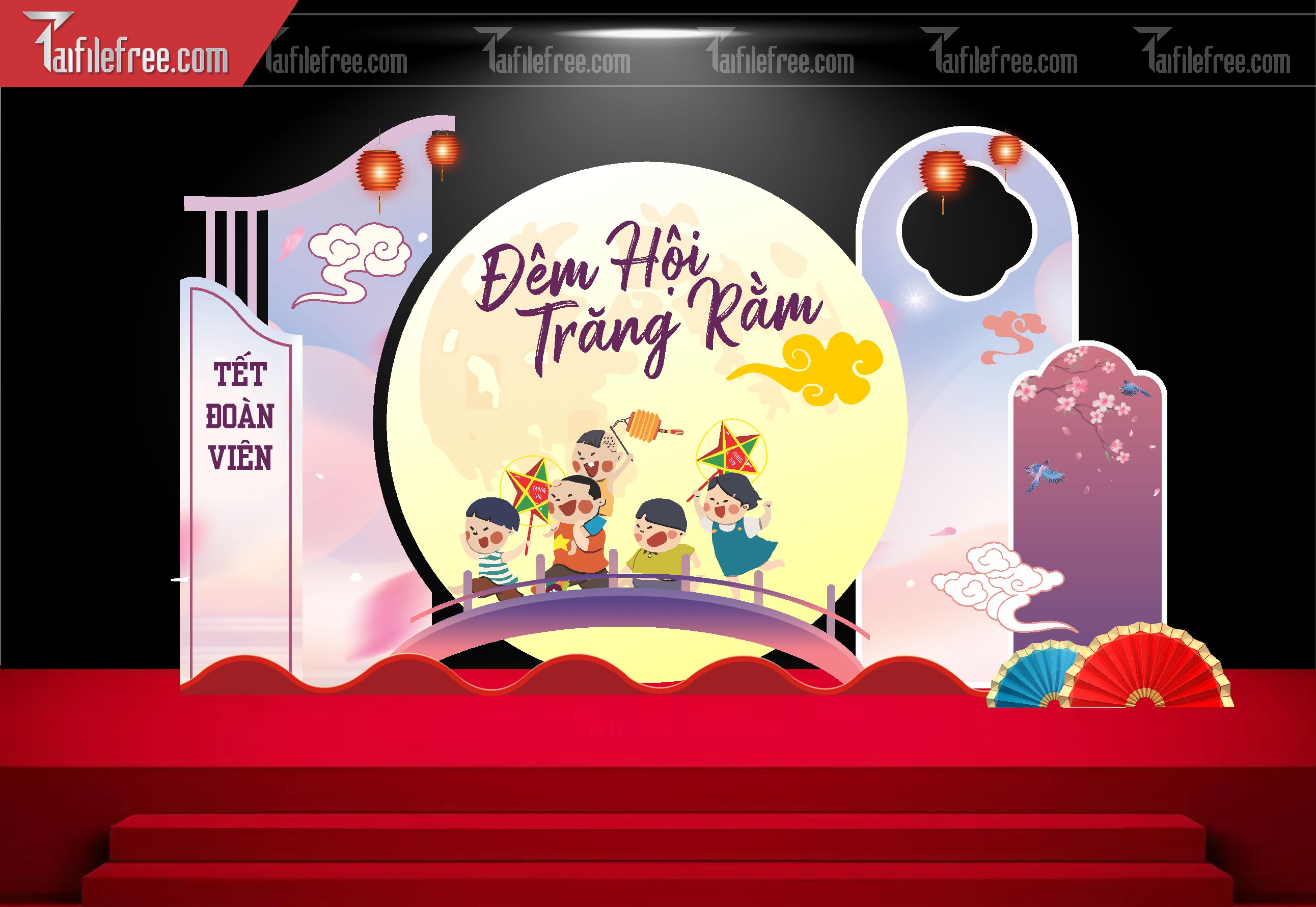 Mẫu Backdrop Trung Thu Đẹp Mắt Sáng Tạo_TTV132