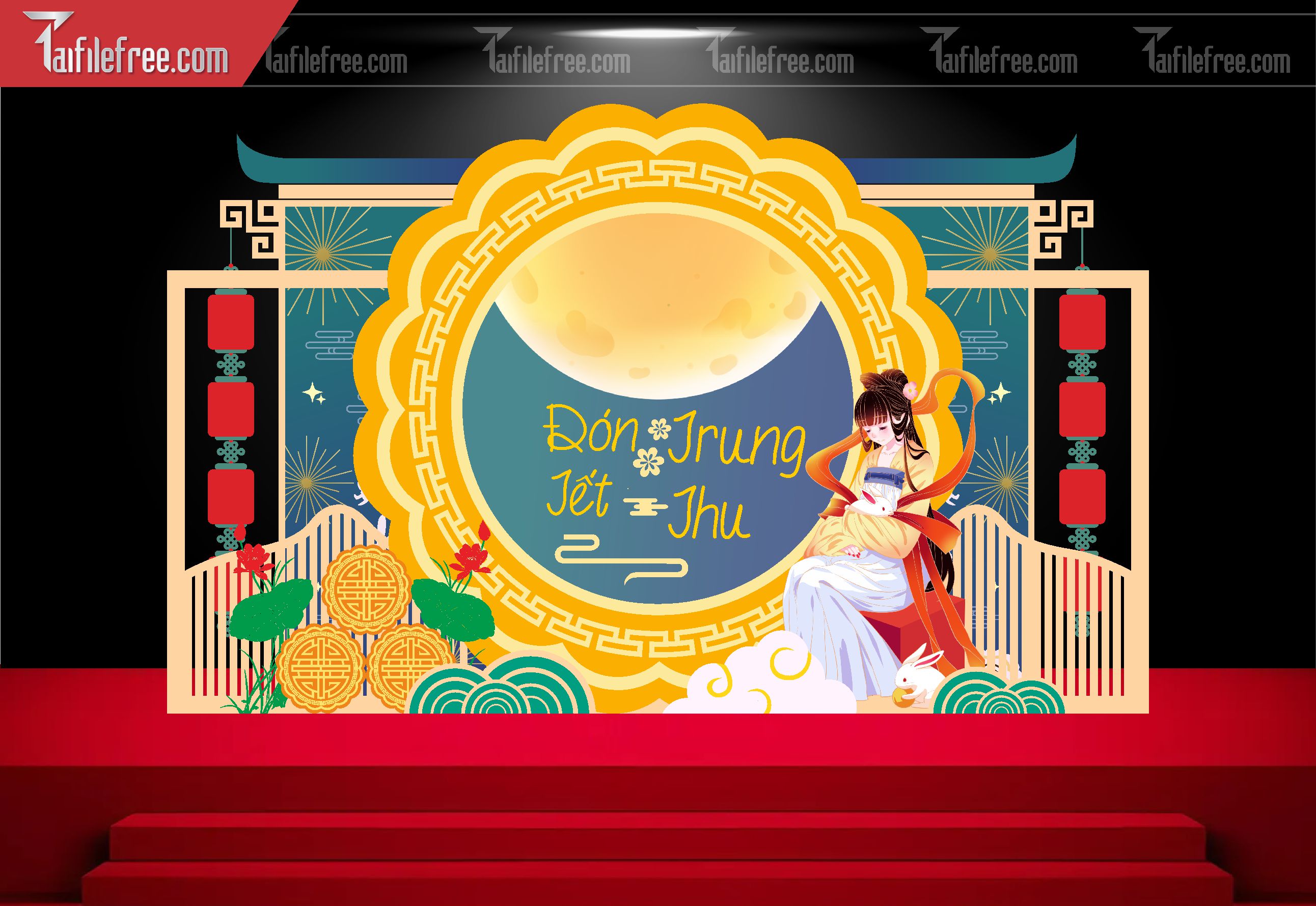 Mẫu Backdrop Trung Thu Đẹp Mắt Sáng Tạo_TTV134
