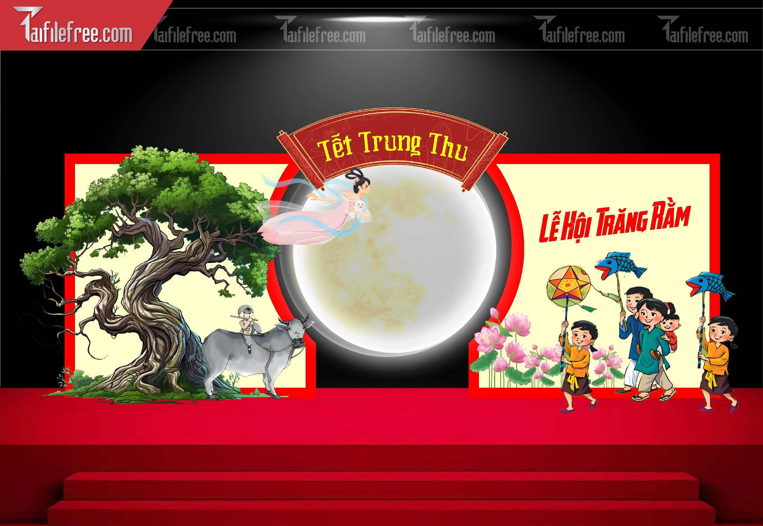 Mẫu Backdrop Trung Thu Đẹp Mắt Sáng Tạo_TTV138