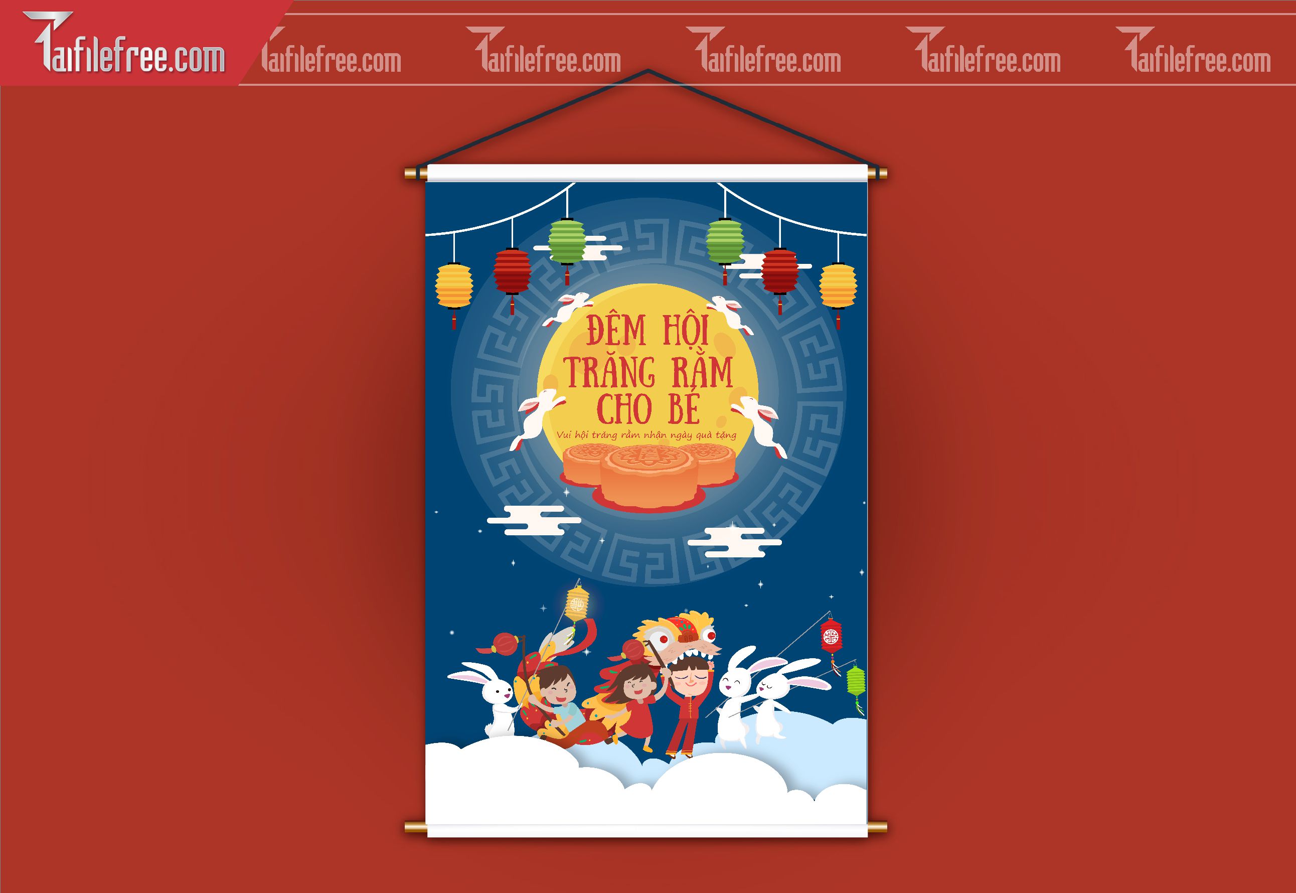 Mẫu Backdrop, Banner Trung Thu Đẹp Mắt Sáng Tạo_TTV149