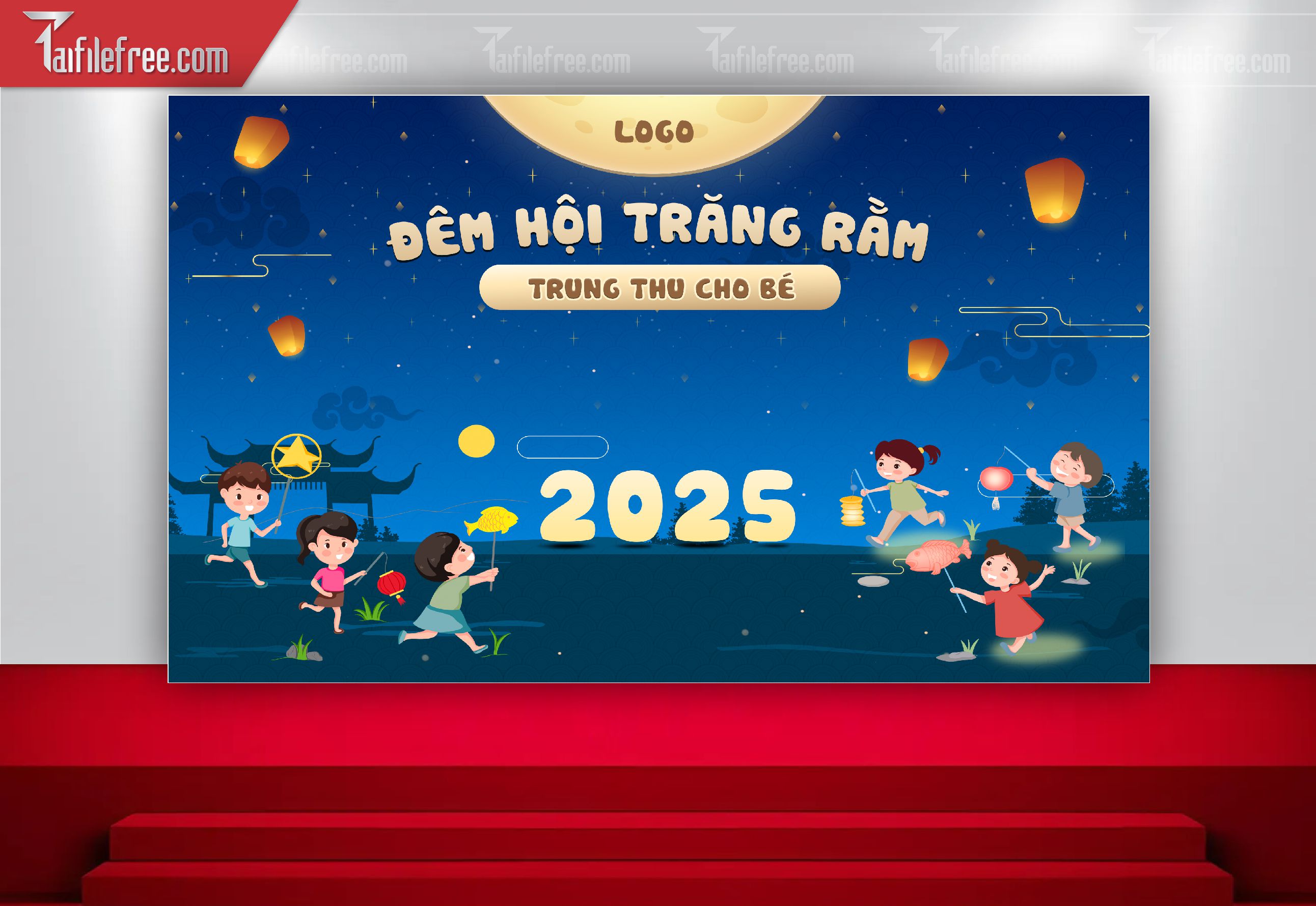 Mẫu Backdrop, Banner Trung Thu Đẹp Mắt Sáng Tạo_TTV151