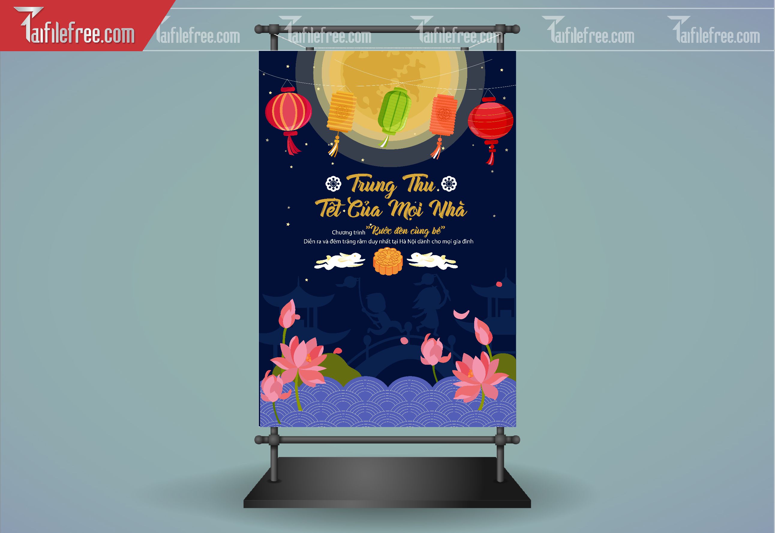Mẫu Backdrop, Banner Trung Thu Đẹp Mắt Sáng Tạo_TTV153