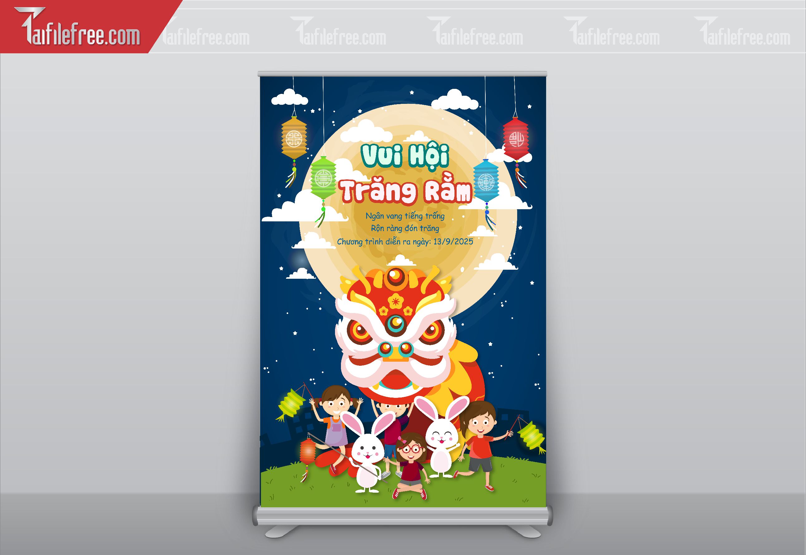 Mẫu Backdrop, Banner Trung Thu Đẹp Mắt Sáng Tạo_TTV155