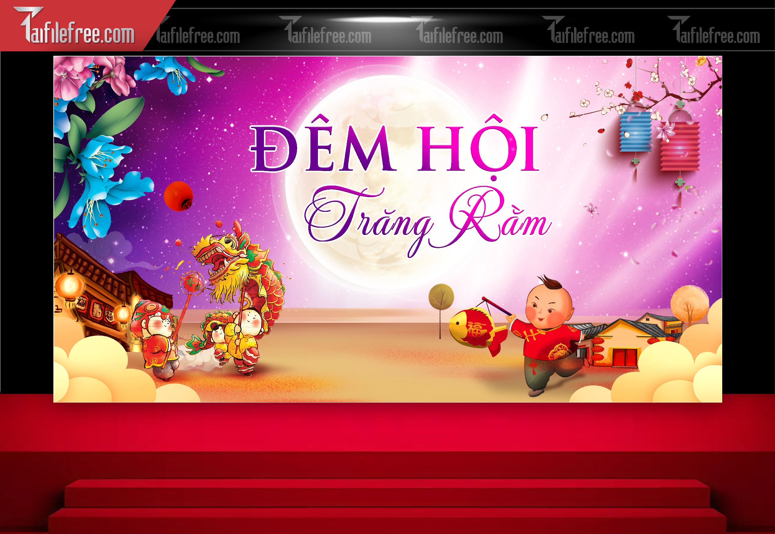 Mẫu Backdrop Trung Thu Đẹp Mắt Sáng Tạo_TTV158