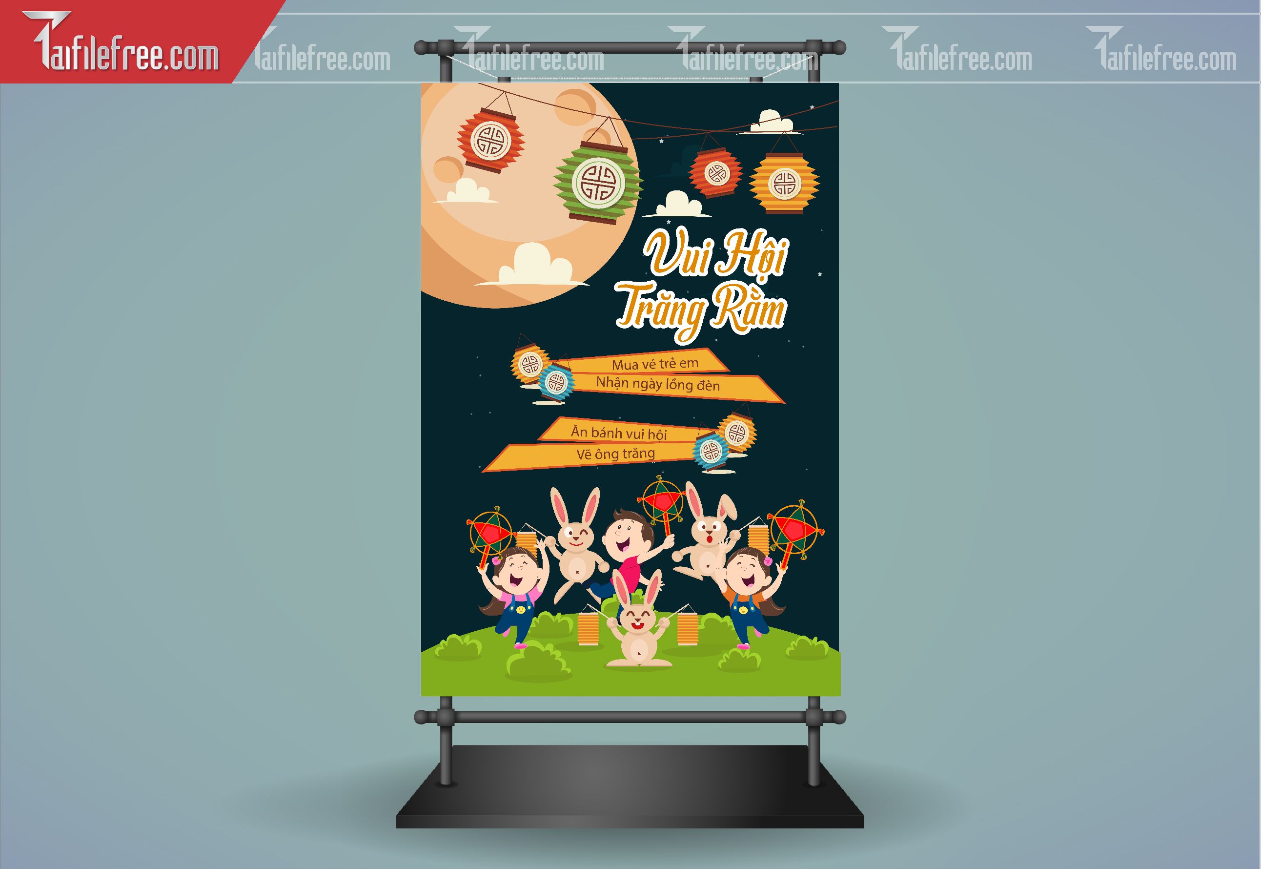 Mẫu Backdrop, Banner Trung Thu Đẹp Mắt Sáng Tạo_TTV161