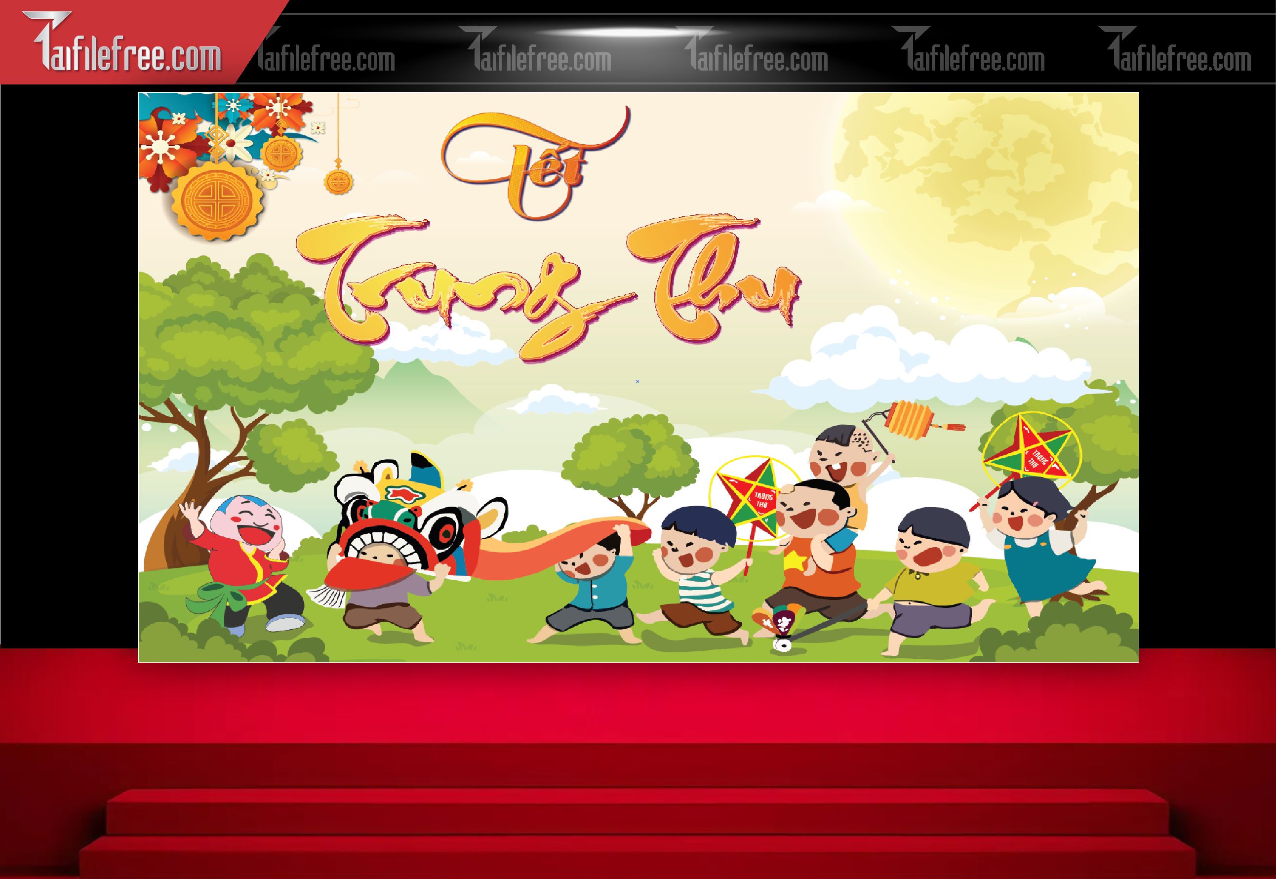Mẫu Backdrop Trung Thu Đẹp Mắt Sáng Tạo_TTV162