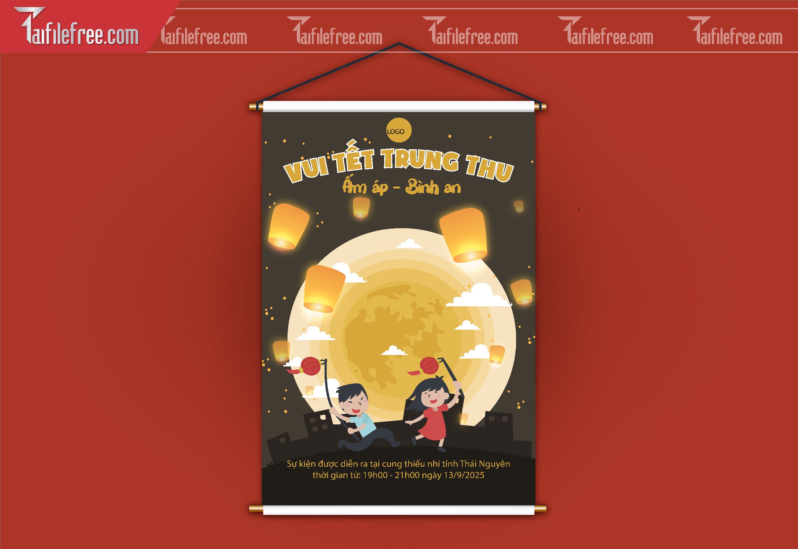 Mẫu Backdrop, Banner Trung Thu Đẹp Mắt Sáng Tạo_TTV163