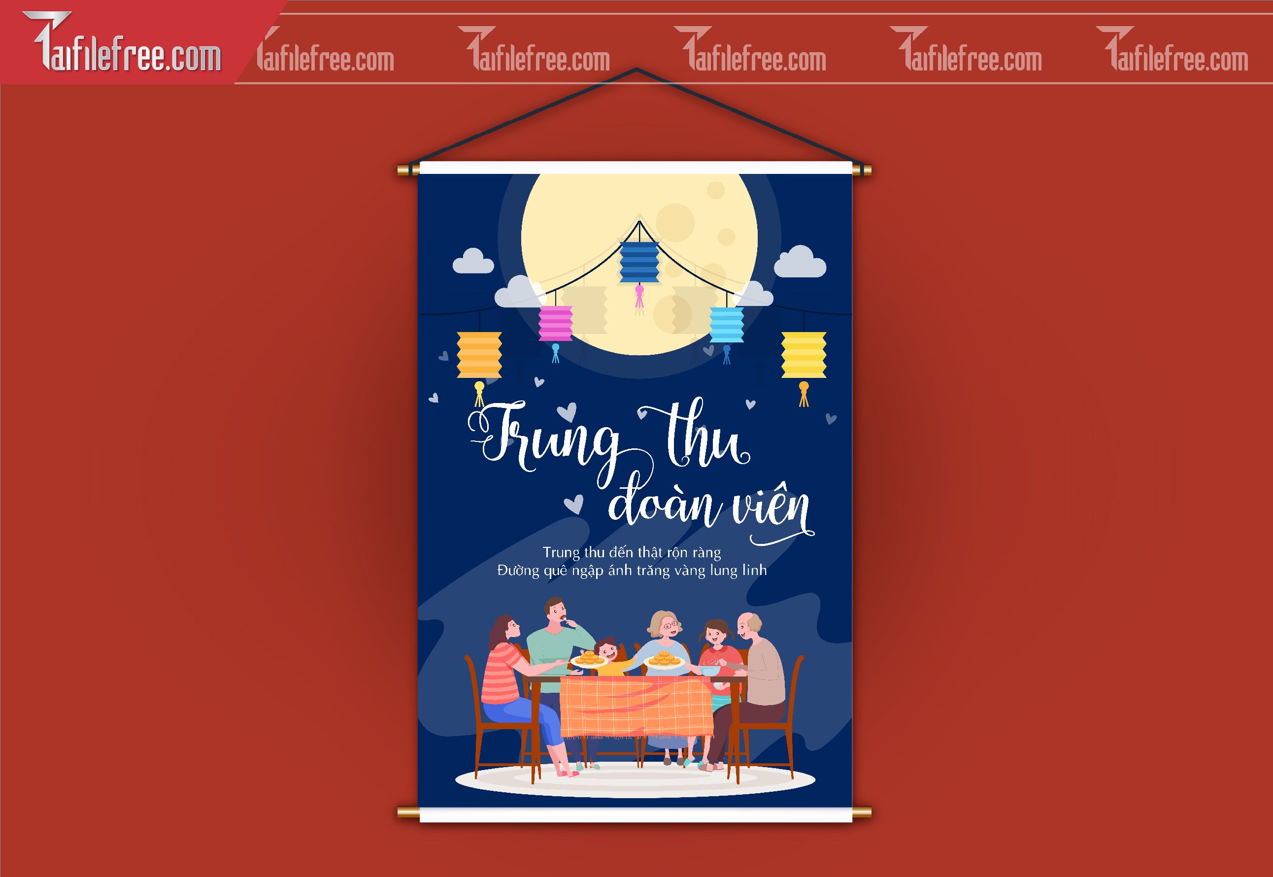 Mẫu Backdrop, Banner Trung Thu Đẹp Mắt Sáng Tạo_TTV166