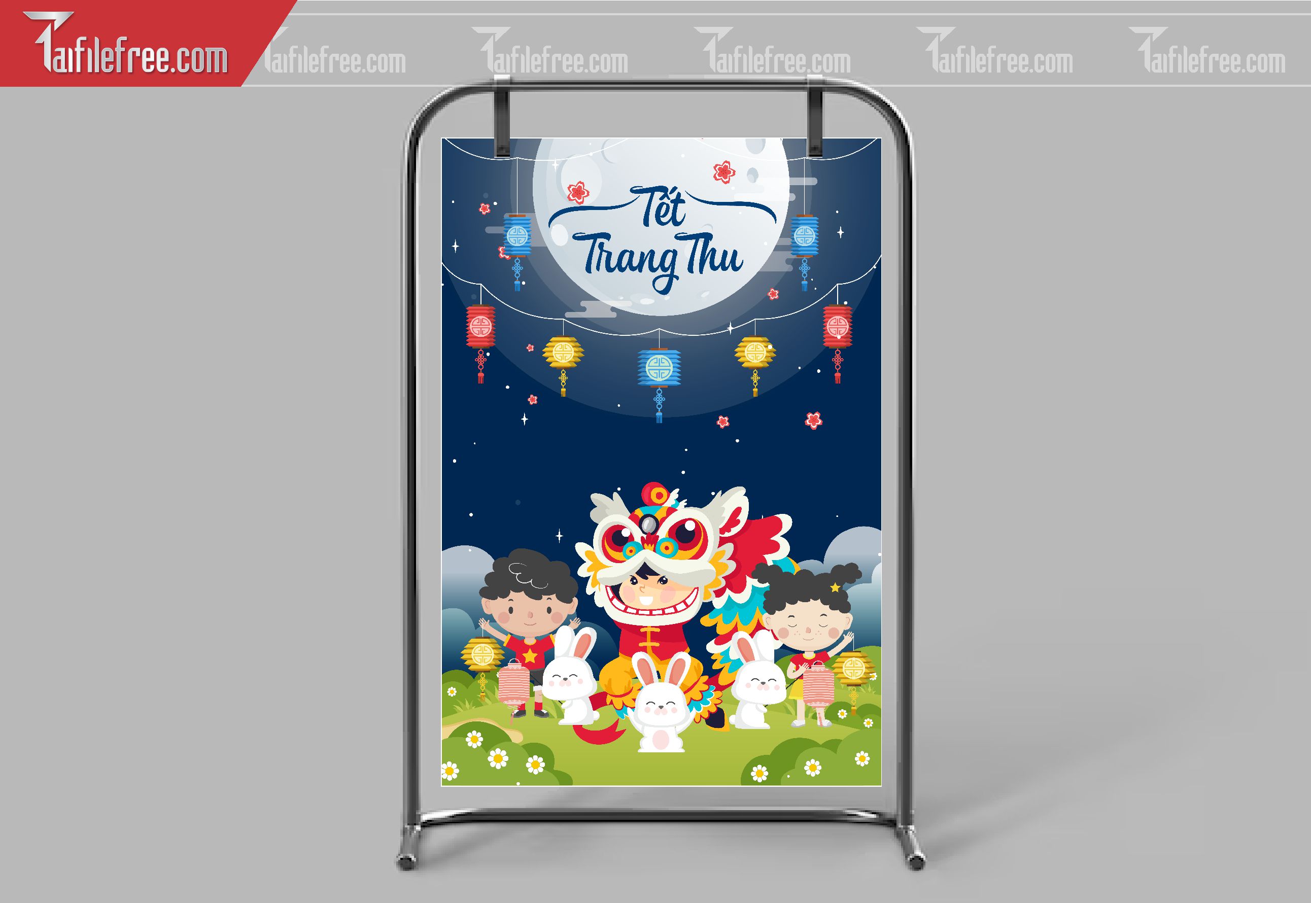 Mẫu Backdrop, Banner Trung Thu Đẹp Mắt Sáng Tạo_TTV167