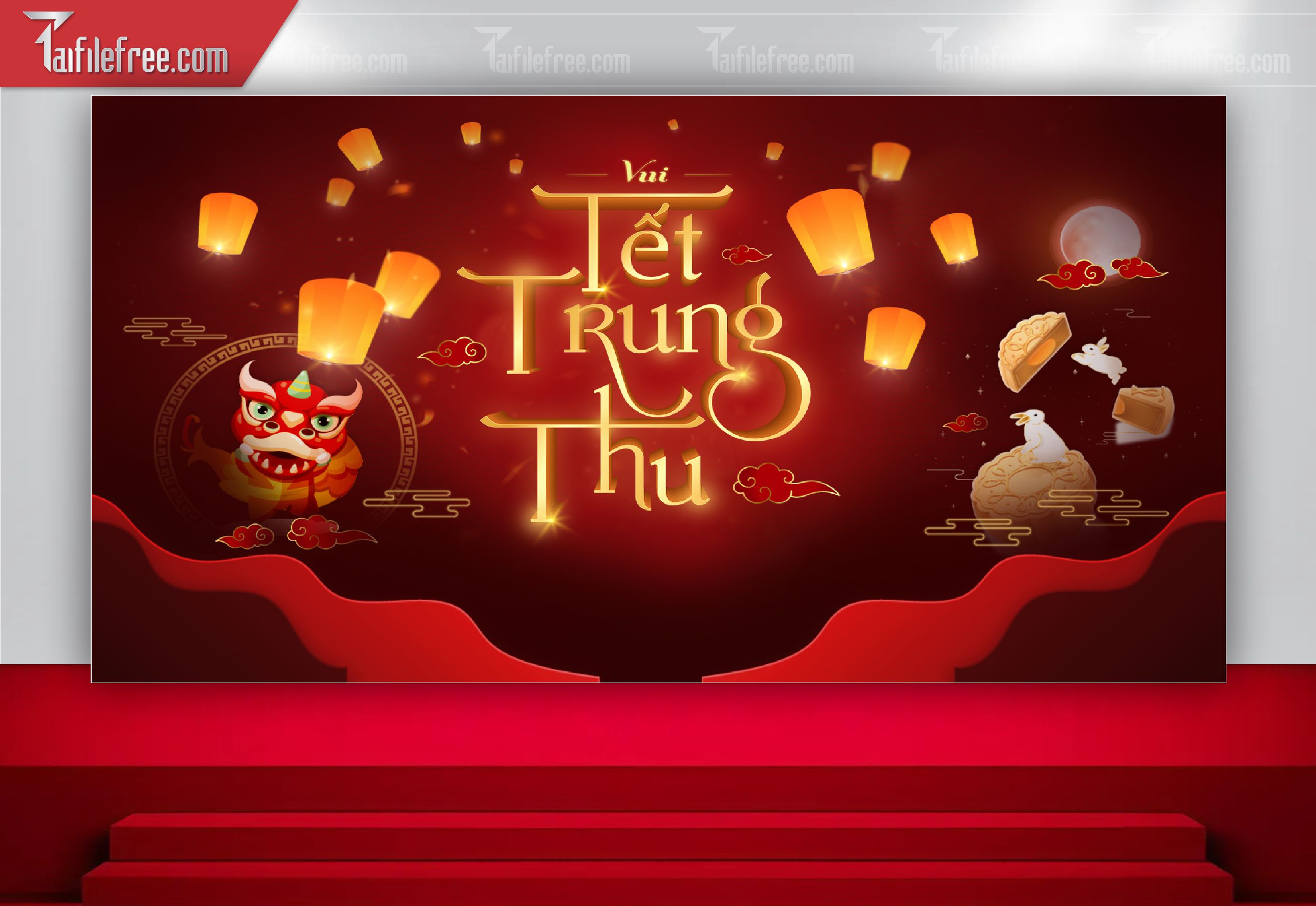 Mẫu Backdrop Trung Thu Đẹp Mắt Sáng Tạo_TTV168