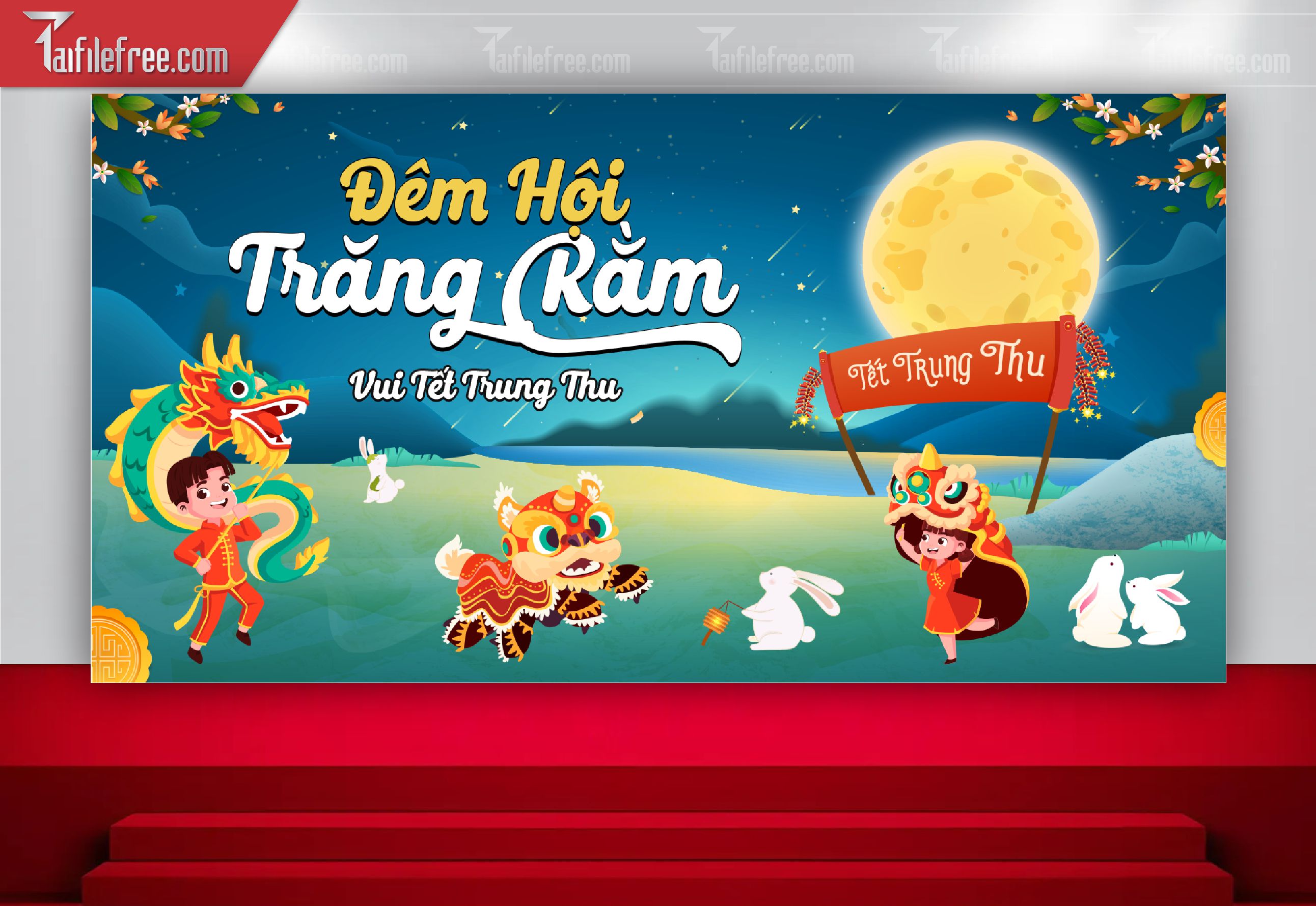 Mẫu Backdrop Trung Thu Đẹp Mắt Sáng Tạo_TTV169