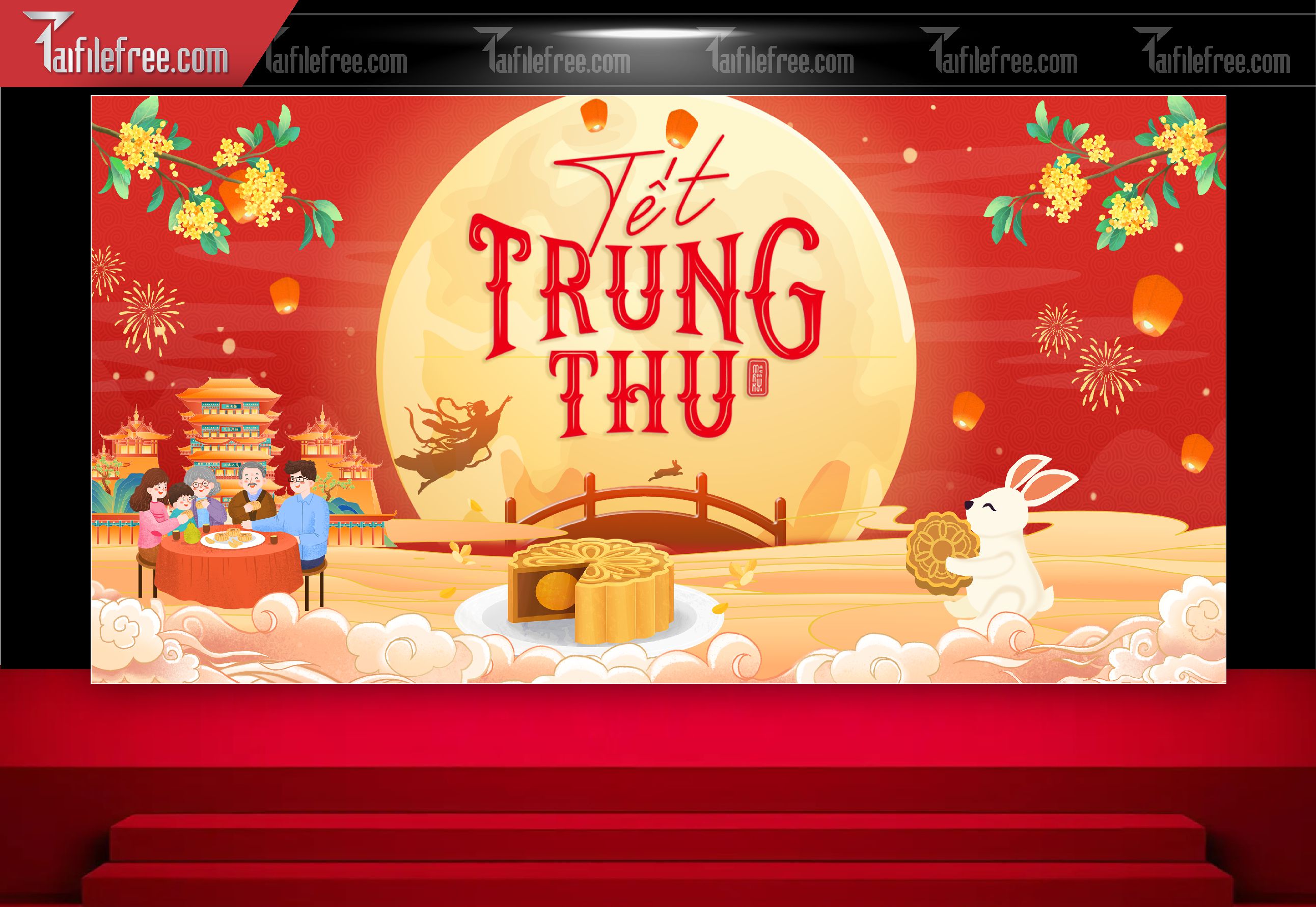 Mẫu Backdrop Trung Thu Đẹp Mắt Sáng Tạo_TTV170