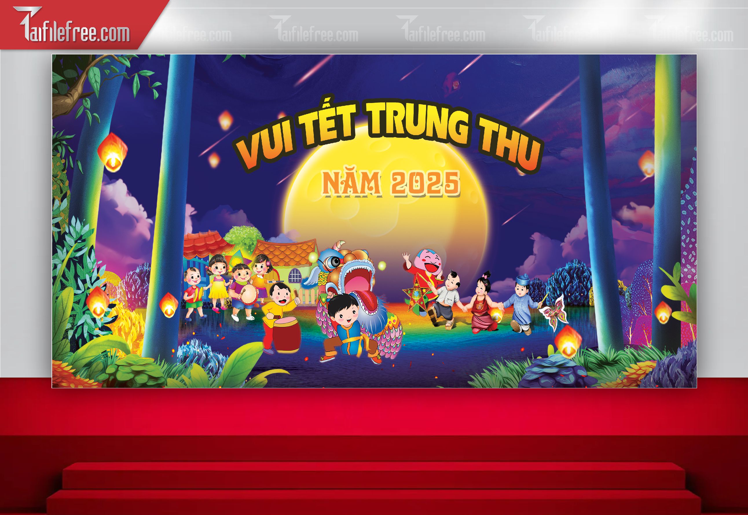 Mẫu Backdrop Trung Thu Đẹp Mắt Sáng Tạo_TTV171