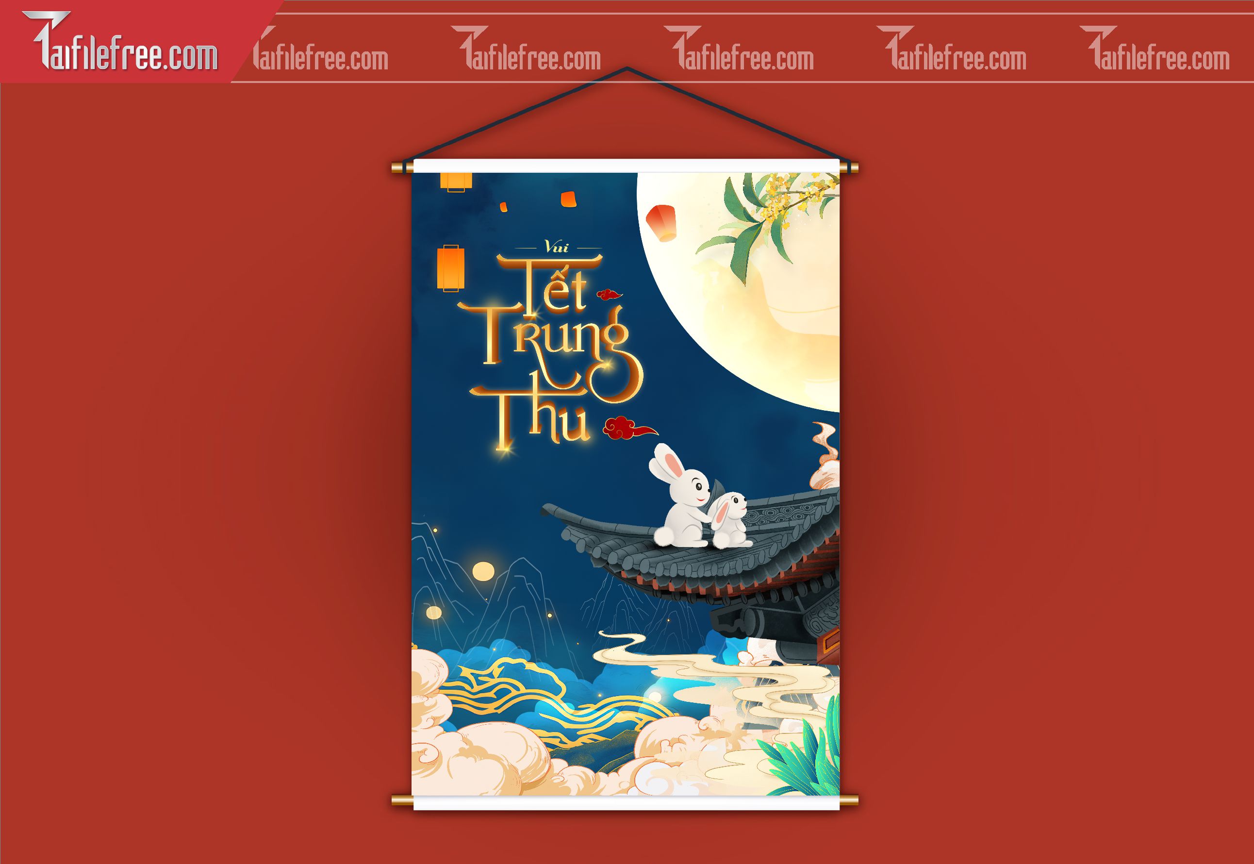 Mẫu Backdrop, Banner Trung Thu Đẹp Mắt Sáng Tạo_TTV173