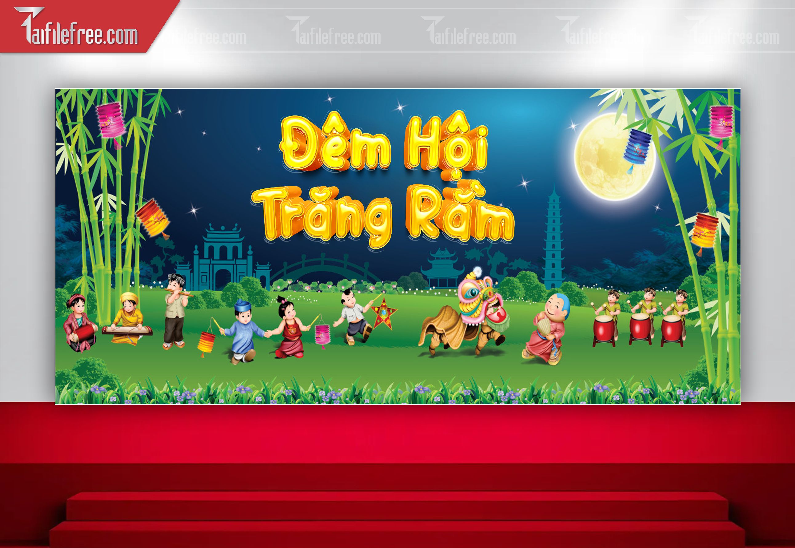 Mẫu Backdrop Trung Thu Đẹp Mắt Sáng Tạo_TTV174