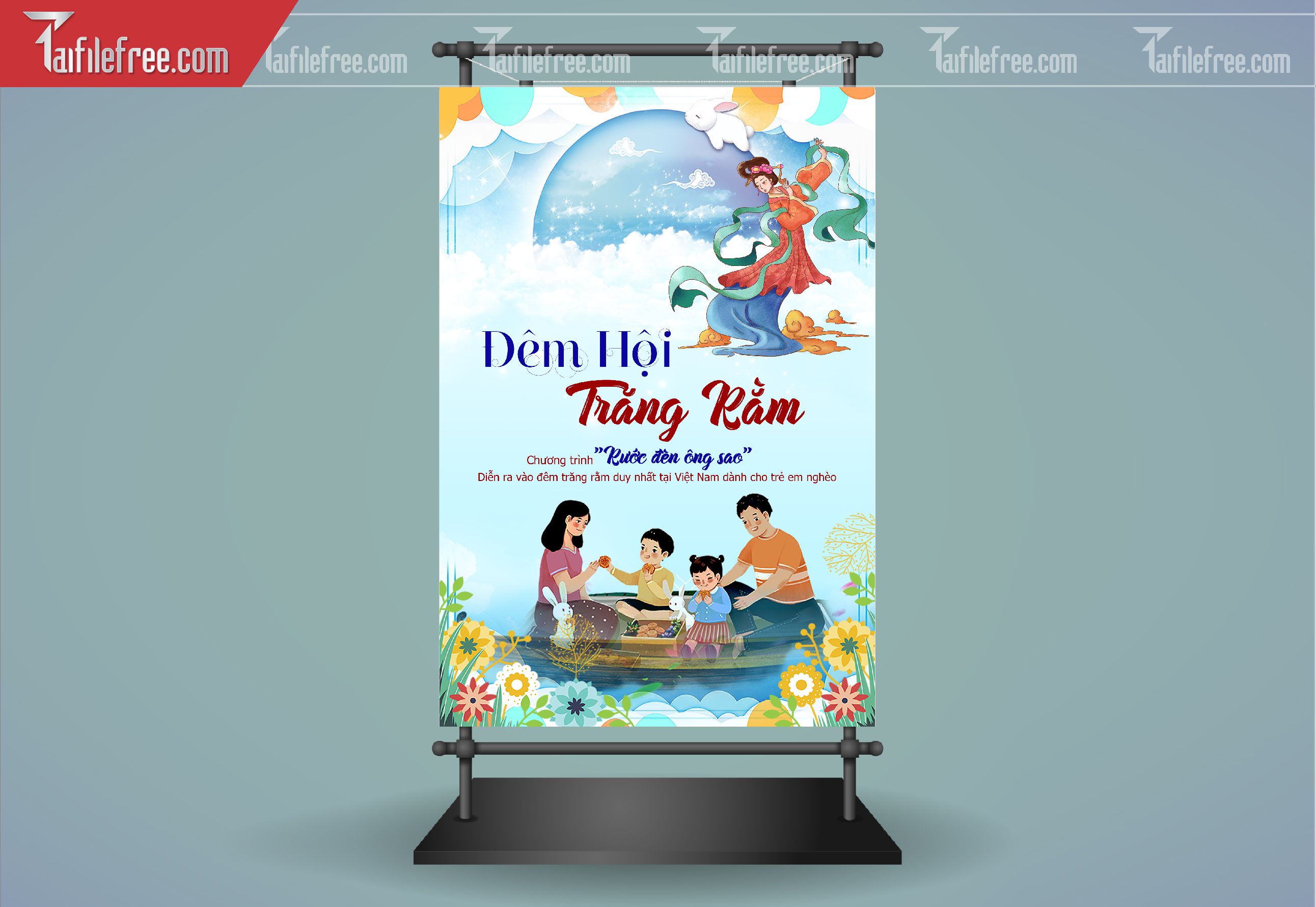 Mẫu Backdrop, Banner Trung Thu Đẹp Mắt Sáng Tạo_TTV176