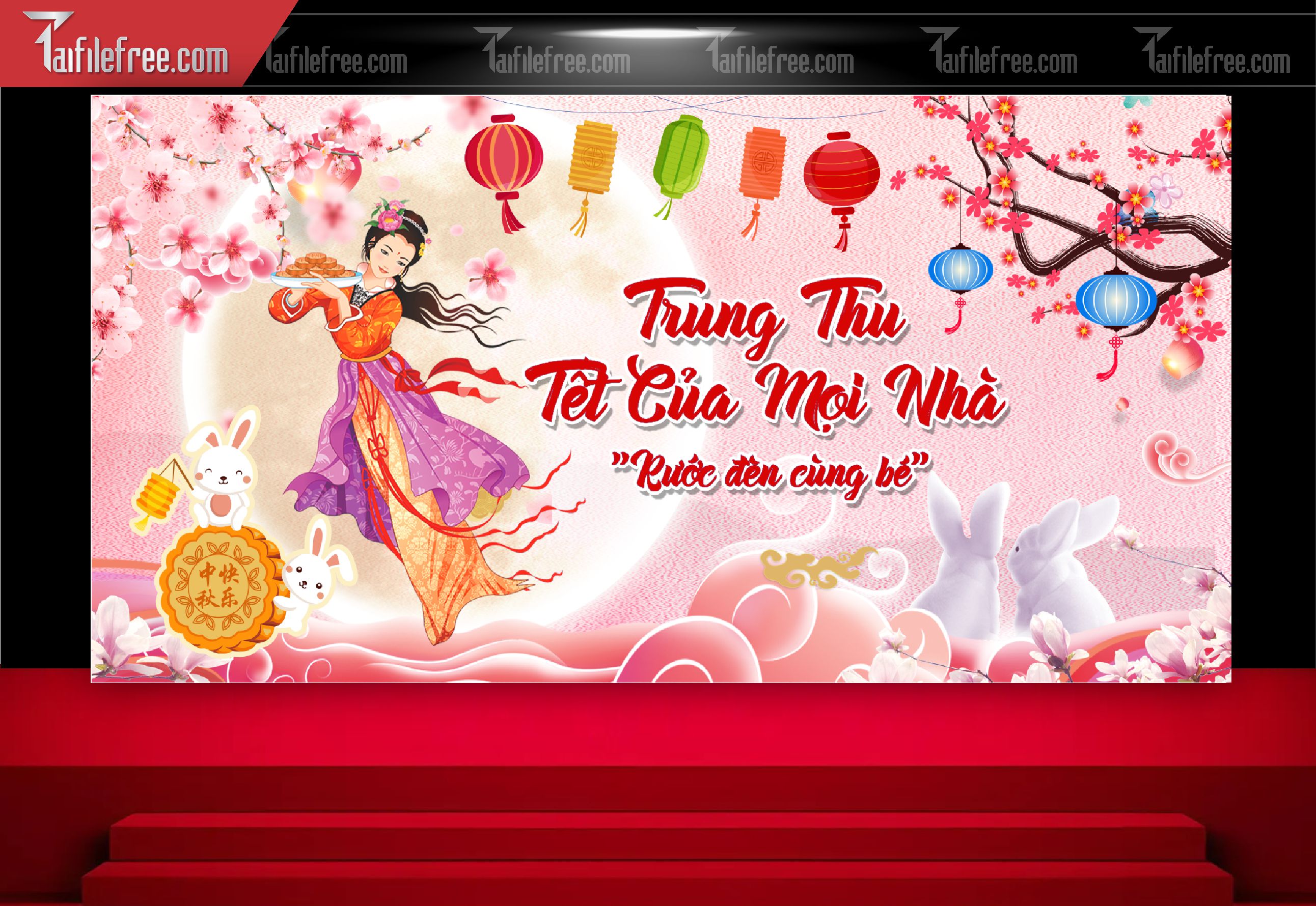 Mẫu Backdrop Trung Thu Đẹp Mắt Sáng Tạo_TTV178