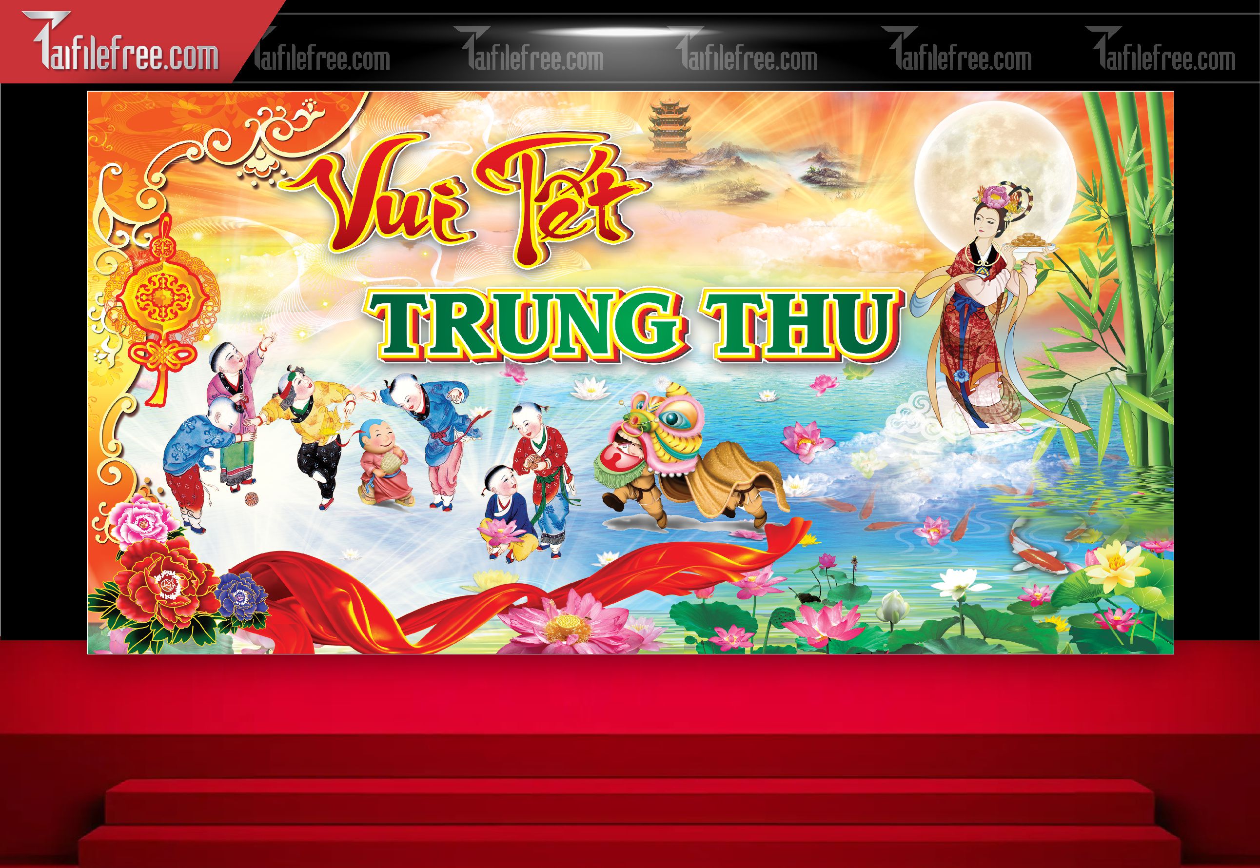 Mẫu Backdrop Trung Thu Đẹp Mắt Sáng Tạo_TTV179