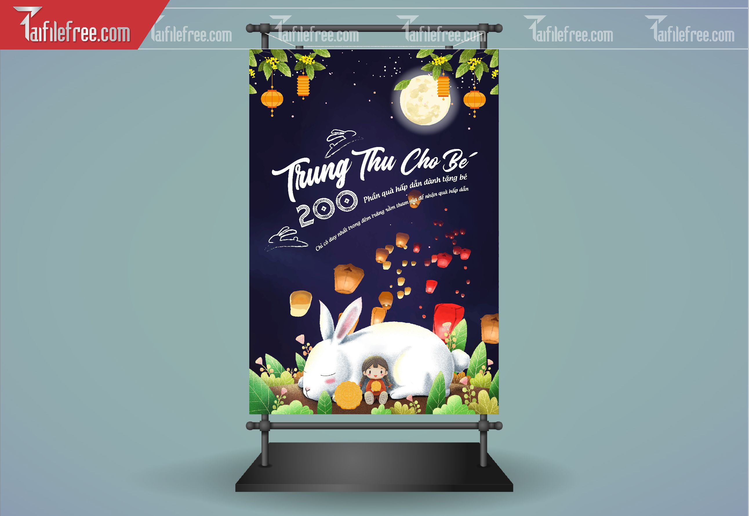 Mẫu Backdrop, Banner Trung Thu Đẹp Mắt Sáng Tạo_TTV181