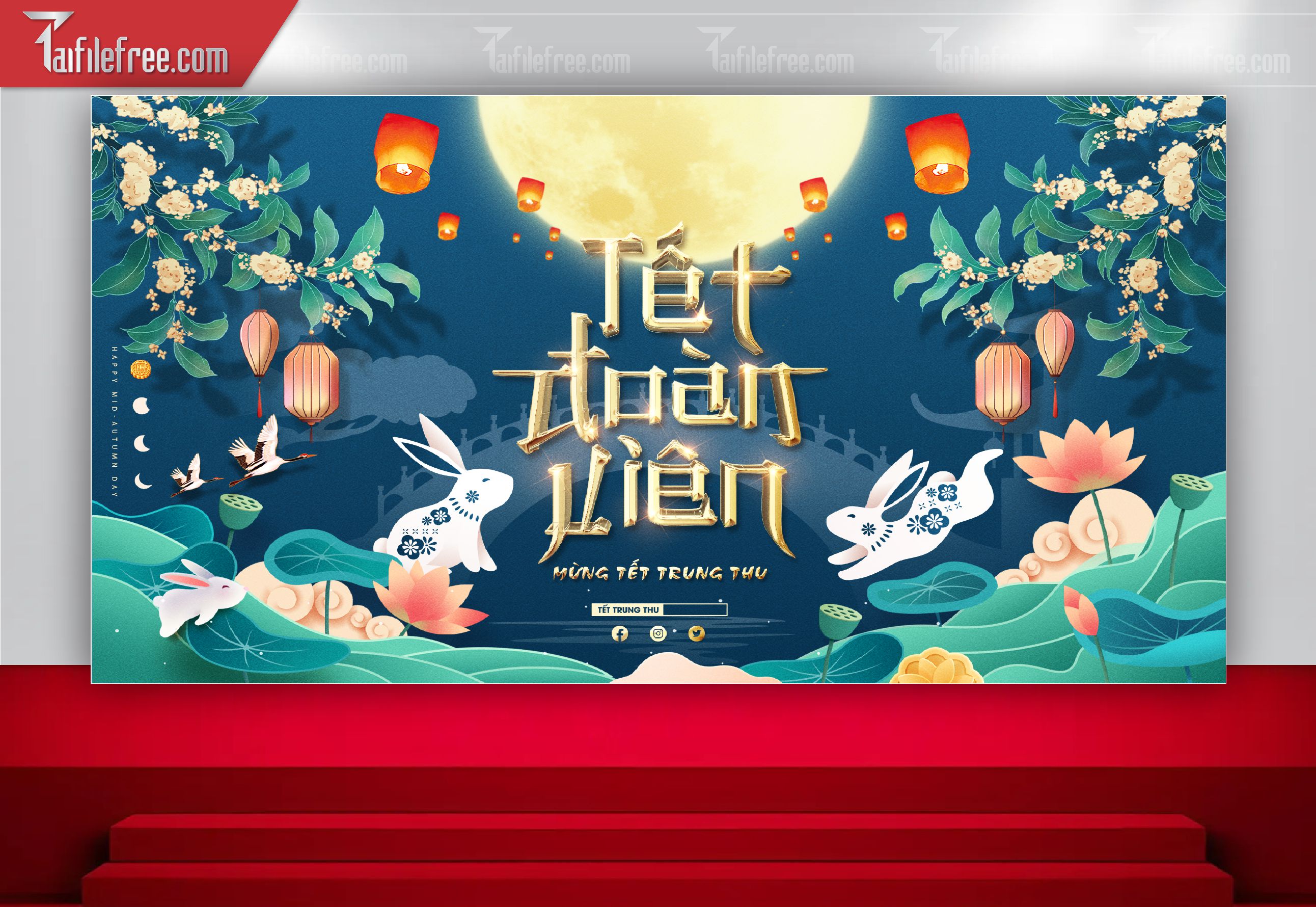 Mẫu Backdrop Trung Thu Đẹp Mắt Sáng Tạo_TTV183