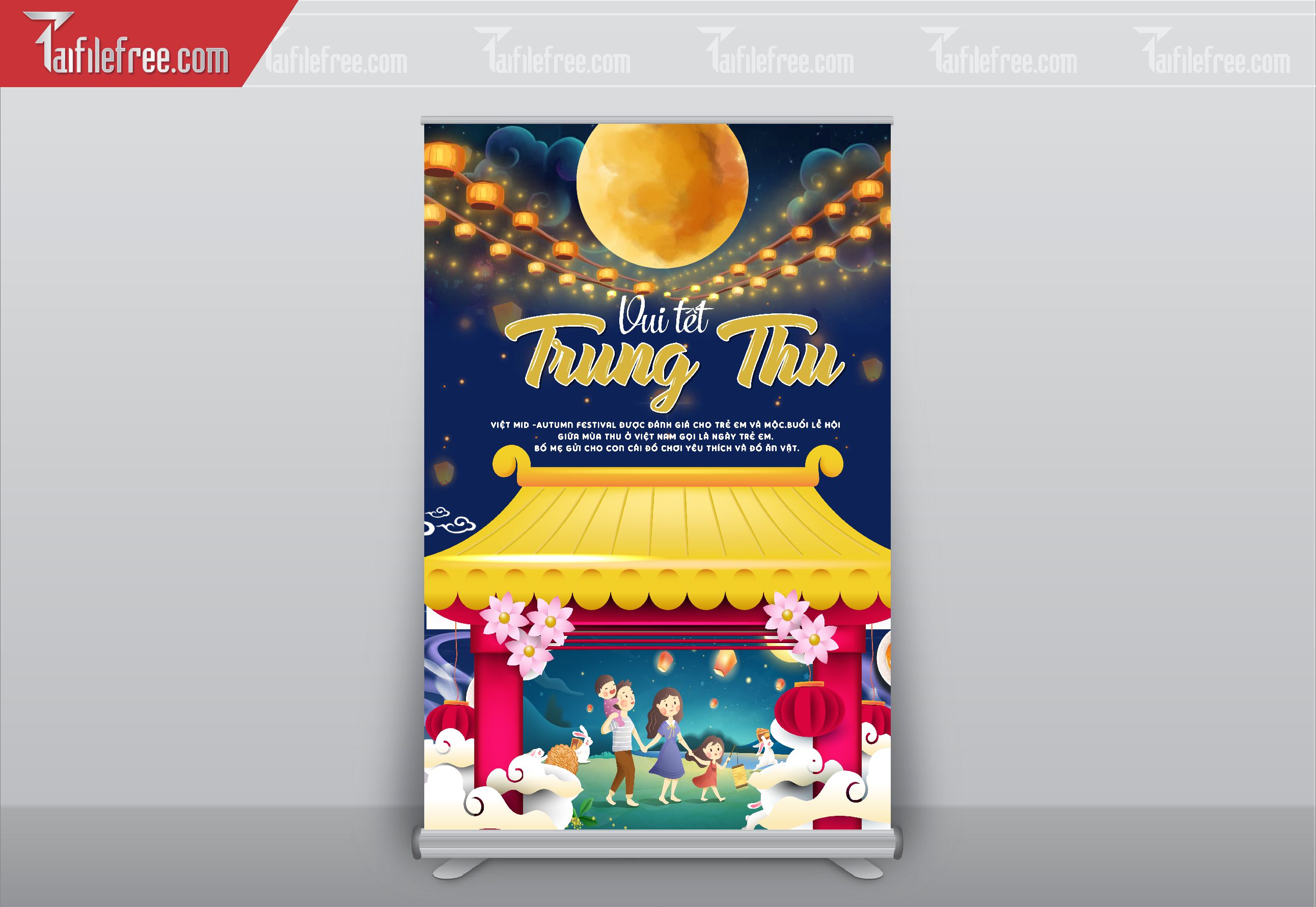 Mẫu Backdrop, Banner Trung Thu Đẹp Mắt Sáng Tạo_TTV184