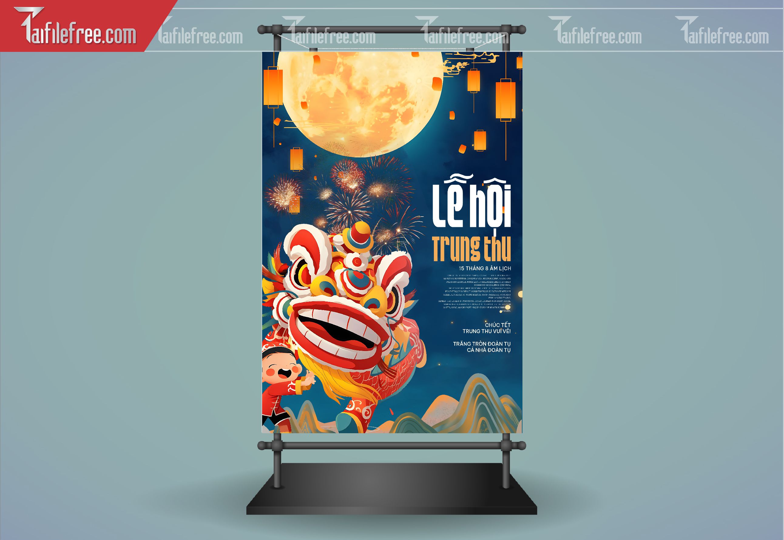Mẫu Backdrop, Banner Trung Thu Đẹp Mắt Sáng Tạo_TTV188