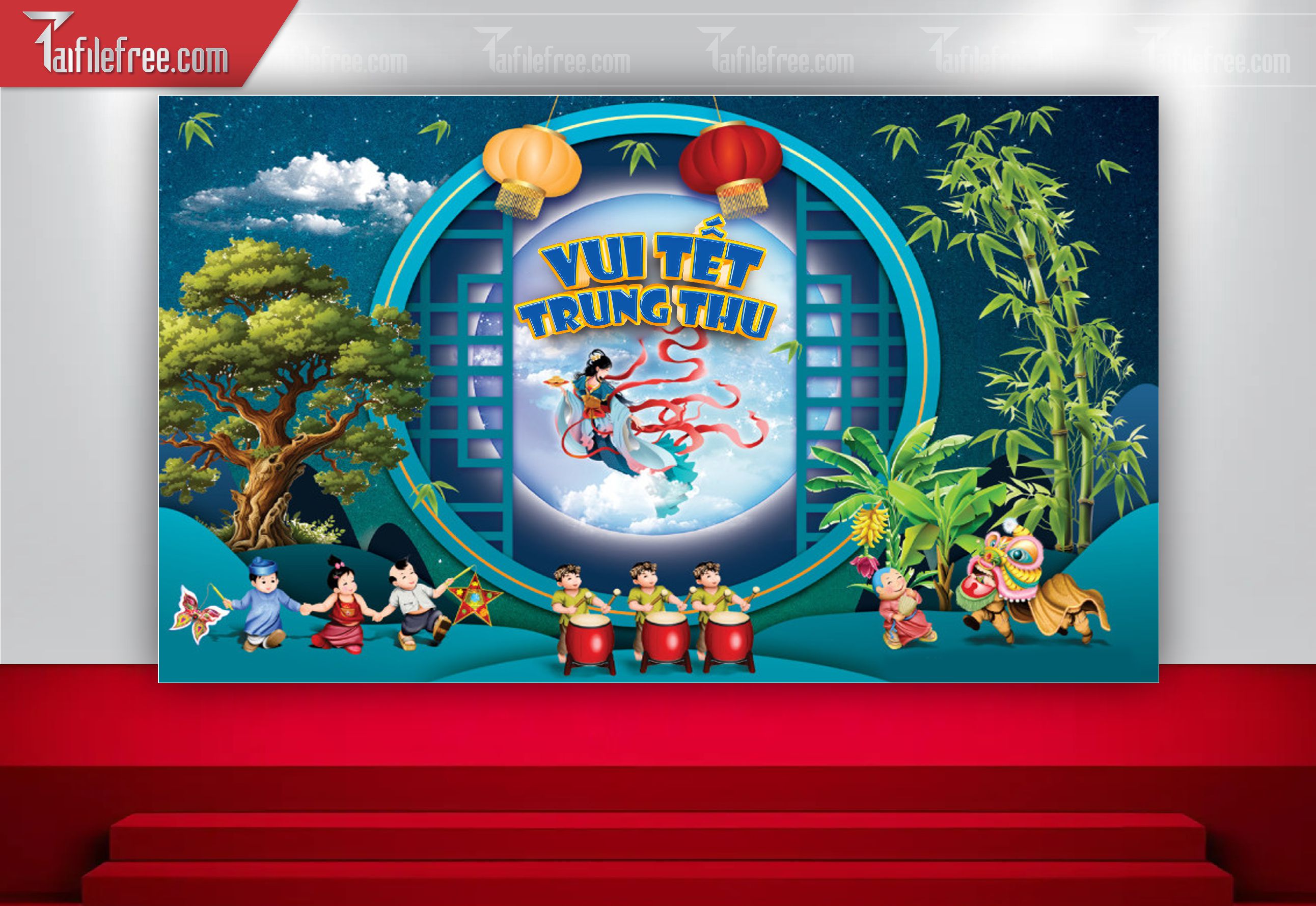 Mẫu Backdrop Trung Thu Đẹp Mắt Sáng Tạo_TTV200