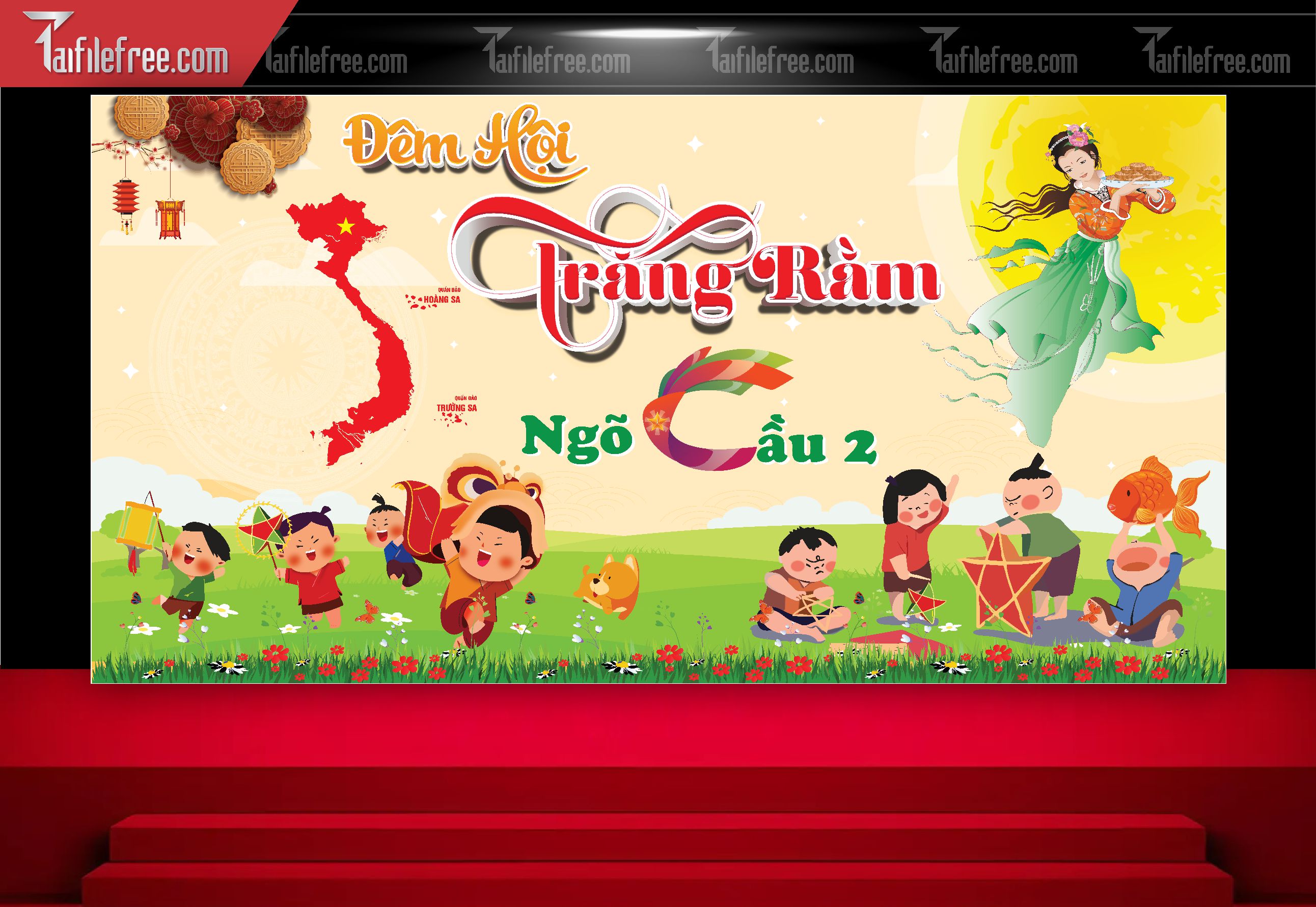 Mẫu Backdrop Trung Thu Đẹp Mắt Sáng Tạo_TTV203