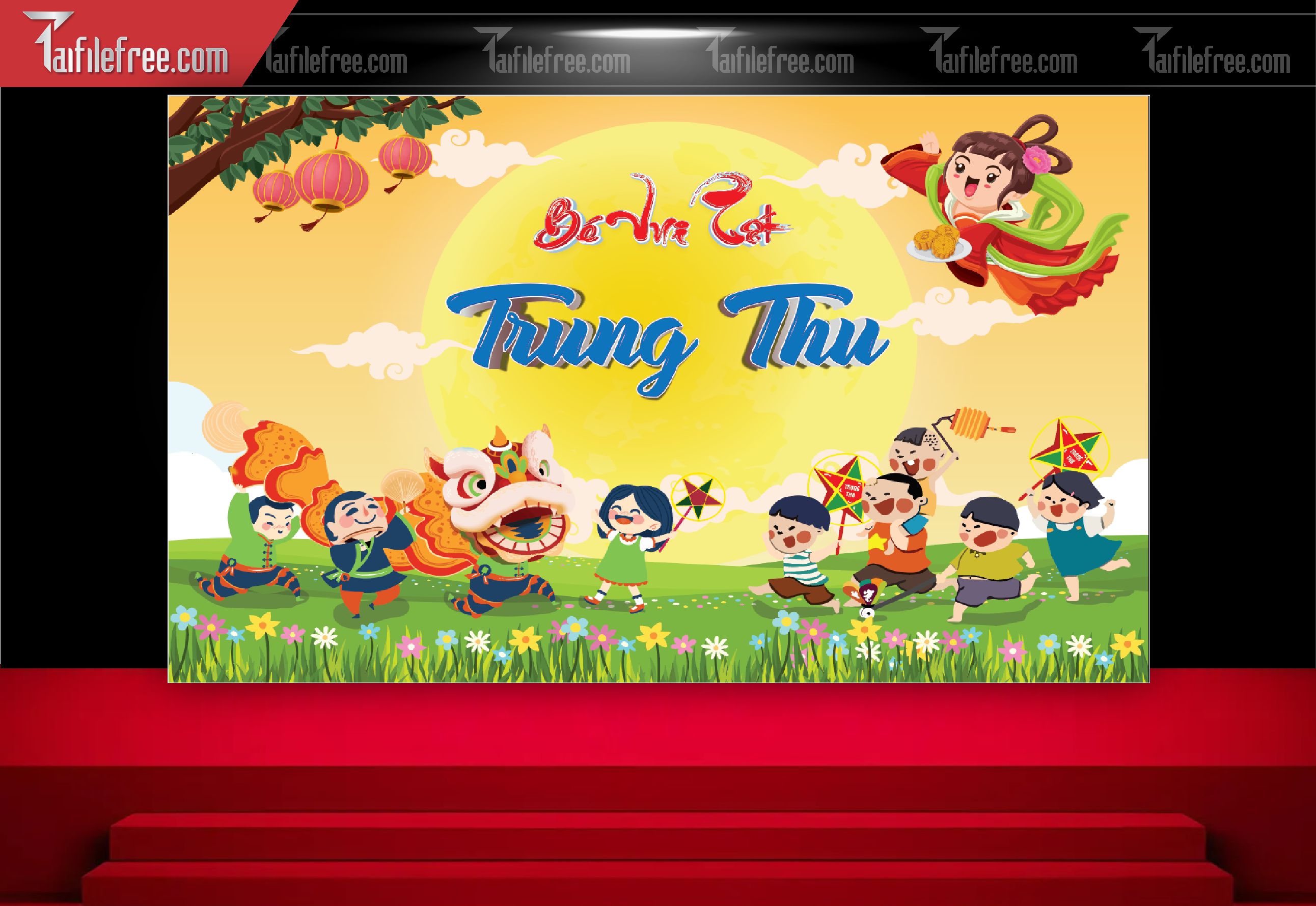 Mẫu Backdrop Trung Thu Đẹp Mắt Sáng Tạo_TTV205
