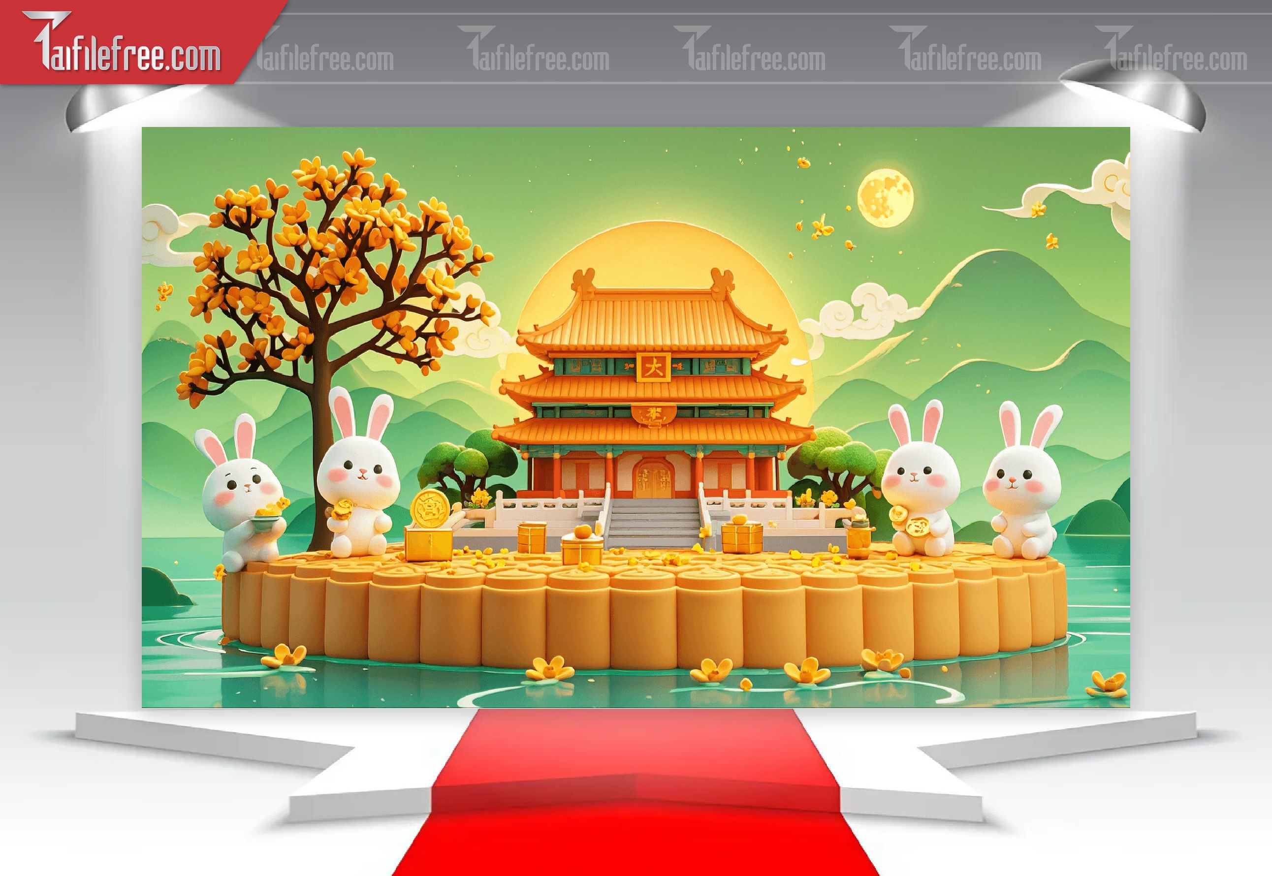 Mẫu Backdrop Trung Thu Đẹp Mắt Sáng Tạo_TTV45