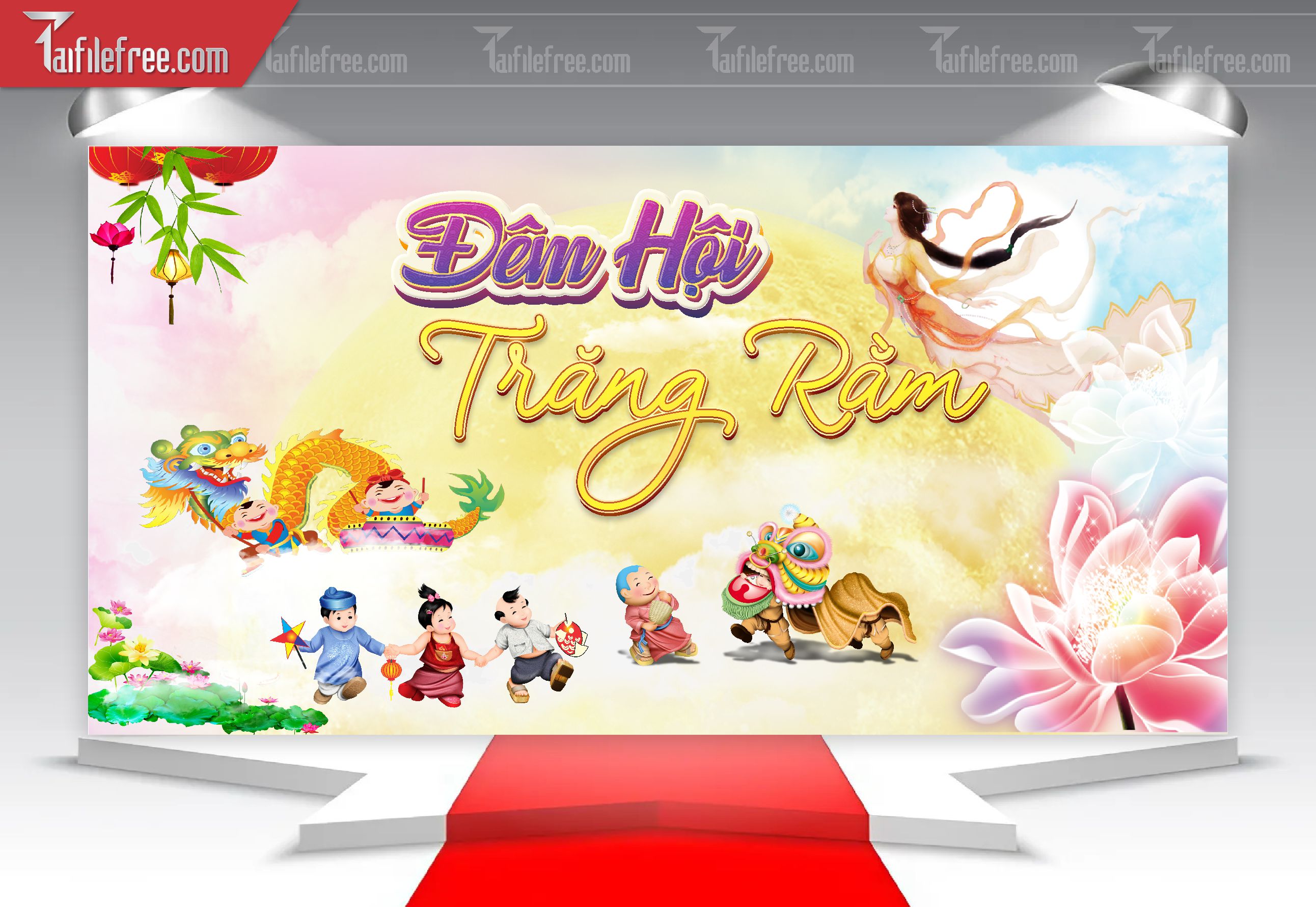Mẫu Backdrop Trung Thu Đẹp Mắt Sáng Tạo_TTV57