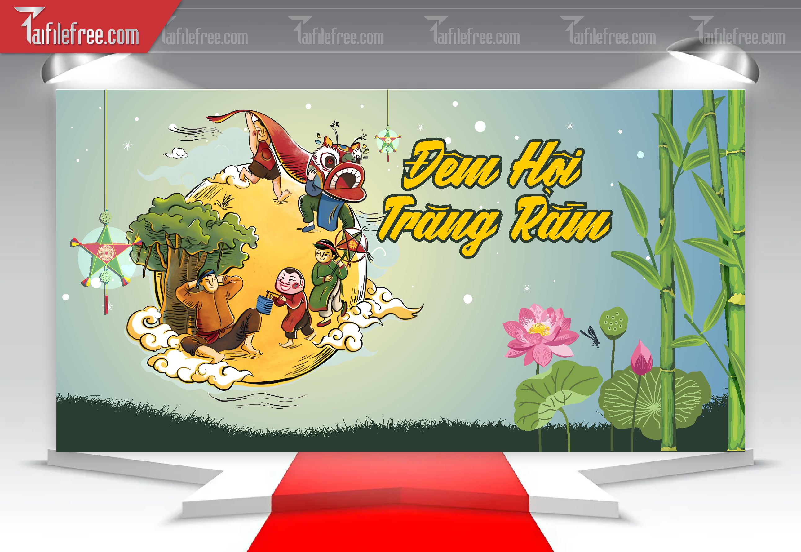 Mẫu Backdrop Trung Thu Đẹp Mắt Sáng Tạo_TTV62
