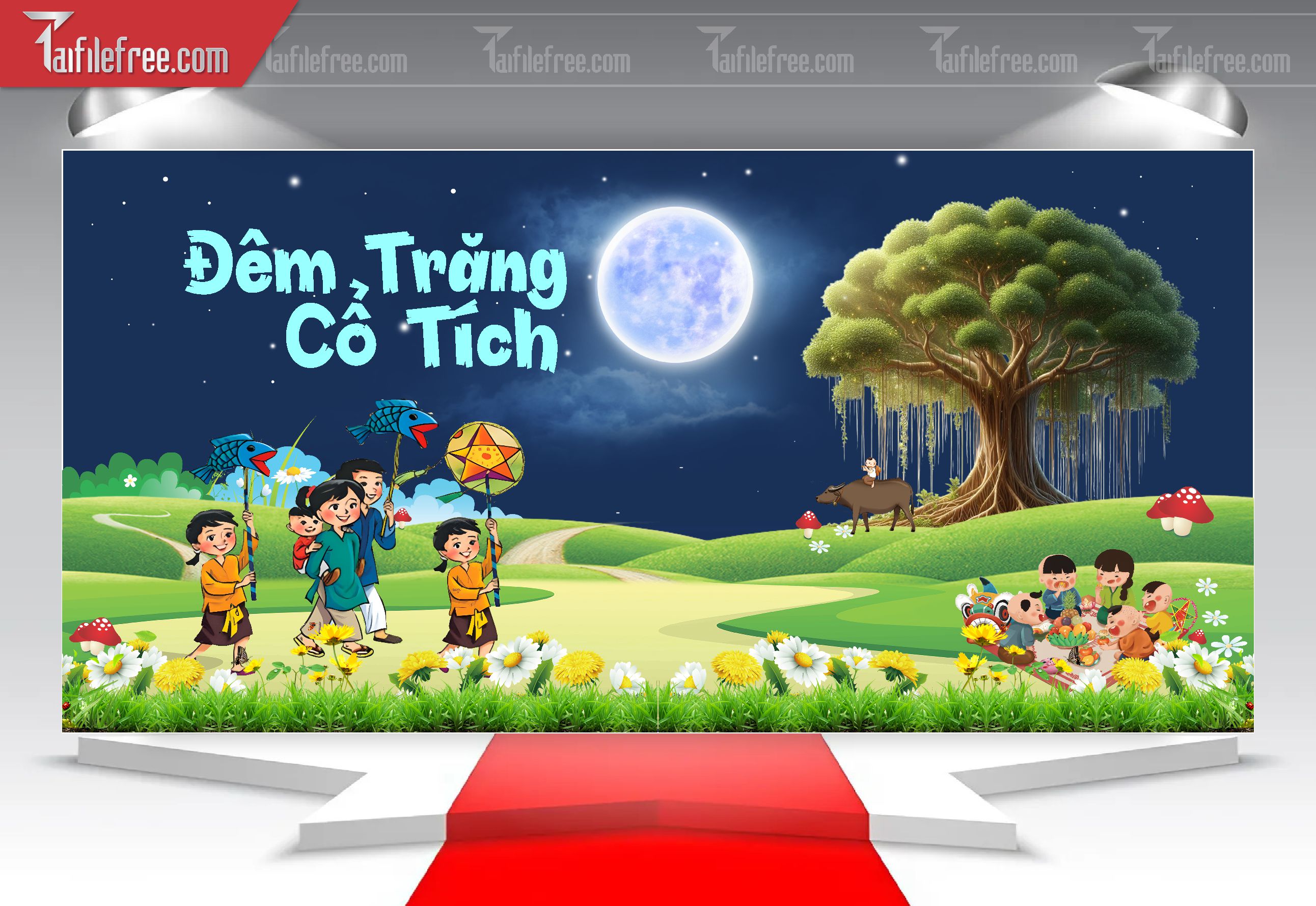 Mẫu Backdrop Trung Thu Đẹp Mắt Sáng Tạo_TTV75
